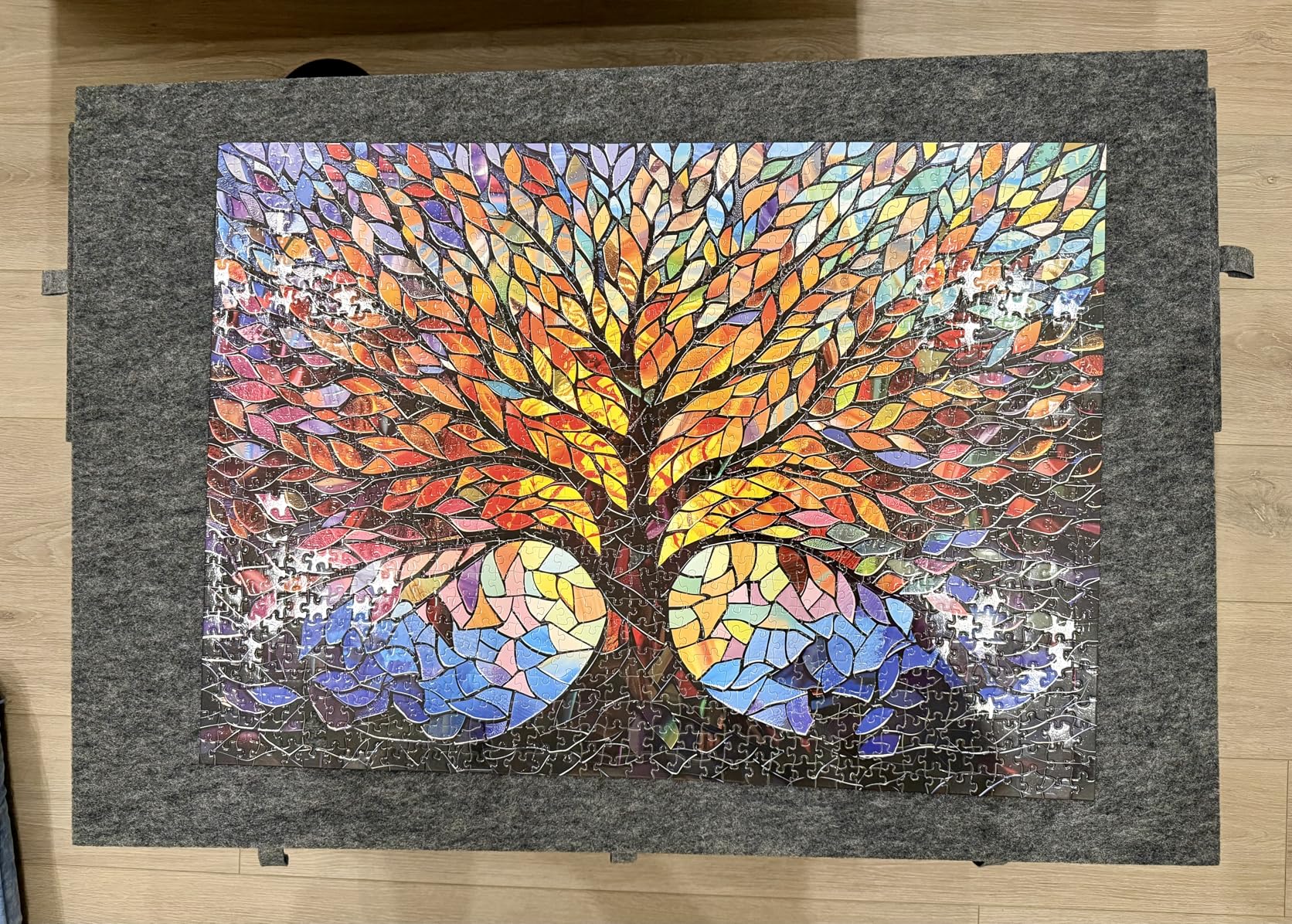 PICKFORU Stained Glass Puzzle Tree of Life Puzzles for Adults 1000 Pieces, Impossible Hard Difficult Challenging Puzzles for Adults, Colorful Mosaic Tree of Life Jigsaw Puzzle 1000 Pieces customer photo 1
