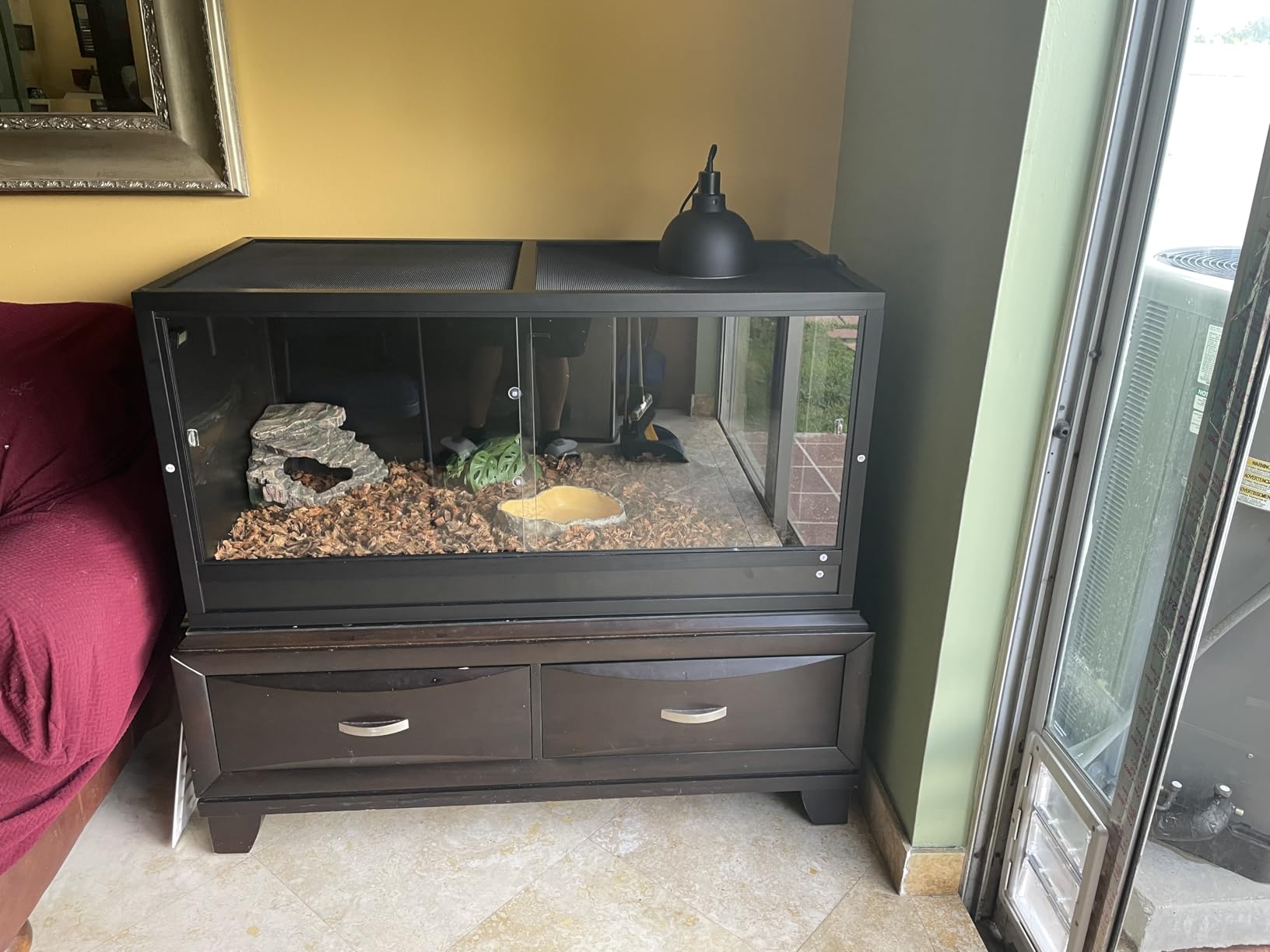 REPTI ZOO 68 Gallon Reptile Enclosure, 48x18x18 inch Wooden Reptile Tank Terrarium for Bearded Dragon Gecko Ball Python Snake Turtle, Light Weight Habitat Cage customer photo 1