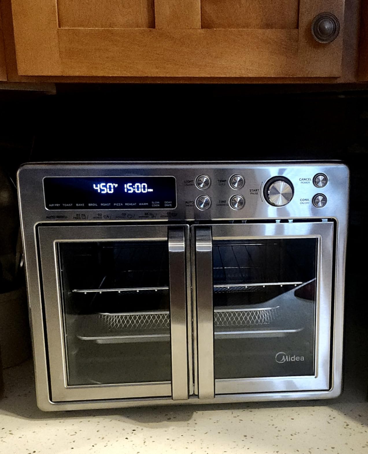 Midea Flexify French Door Toaster Oven Air Fryer Combo, 26.4 QT, Extra Large Air Fryer Countertop Oven 10-in-1 Combo, 25% Faster Cooking and 90% Less Oil, Stainless Steel customer photo 2