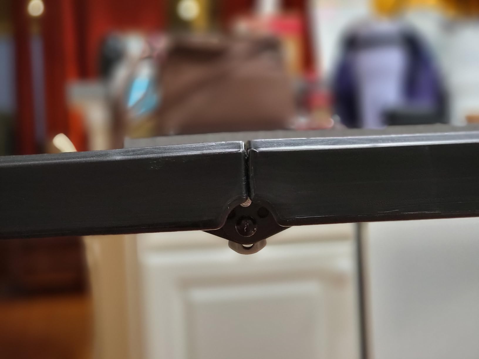 Amazon Basics Portable 4 Ft Rectangular Folding Dining Table, 4 Adjustable Height Settings, Space Saving Fold-in-Half Design and Carrying Handle, Indoor & Outdoor customer photo 2