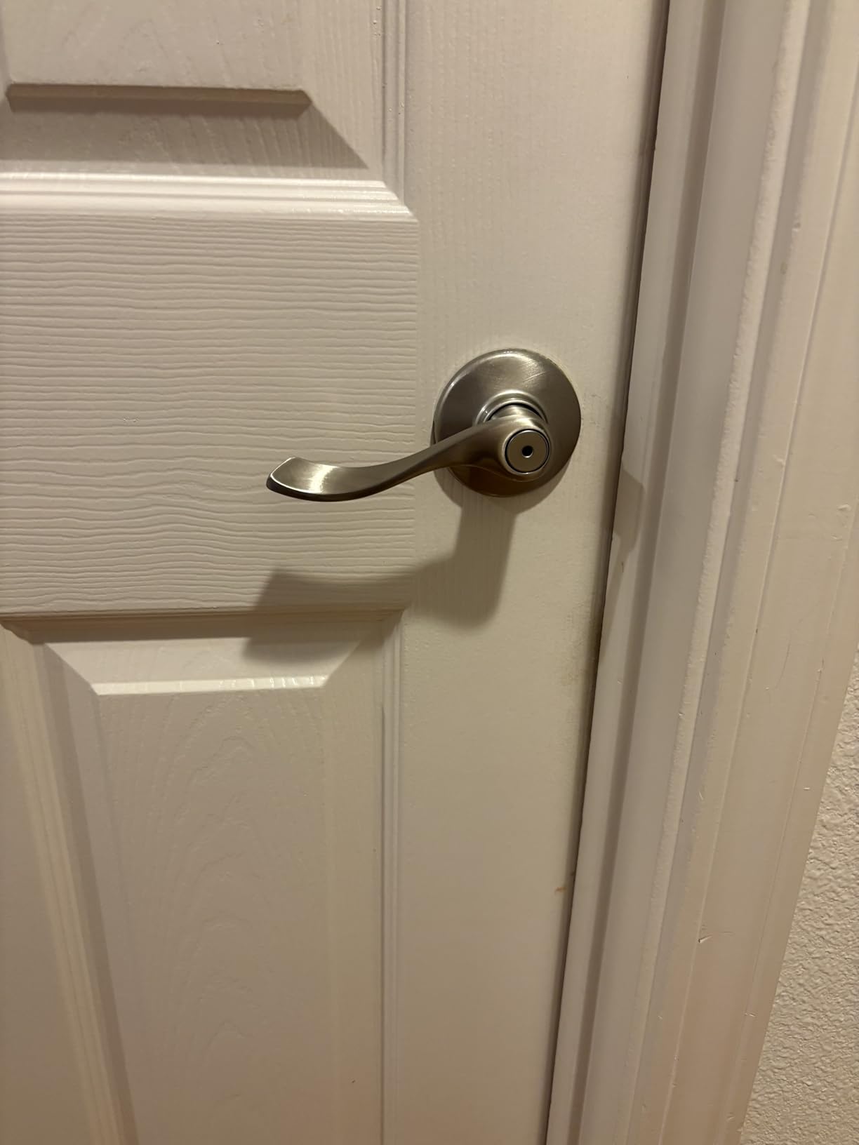 Kwikset Balboa Interior Privacy Door Handle with Lock, Door Lever for Bathroom and Bedroom, Antique Brass Reversible Keyless Turn Lock, with Microban Protection customer photo 1