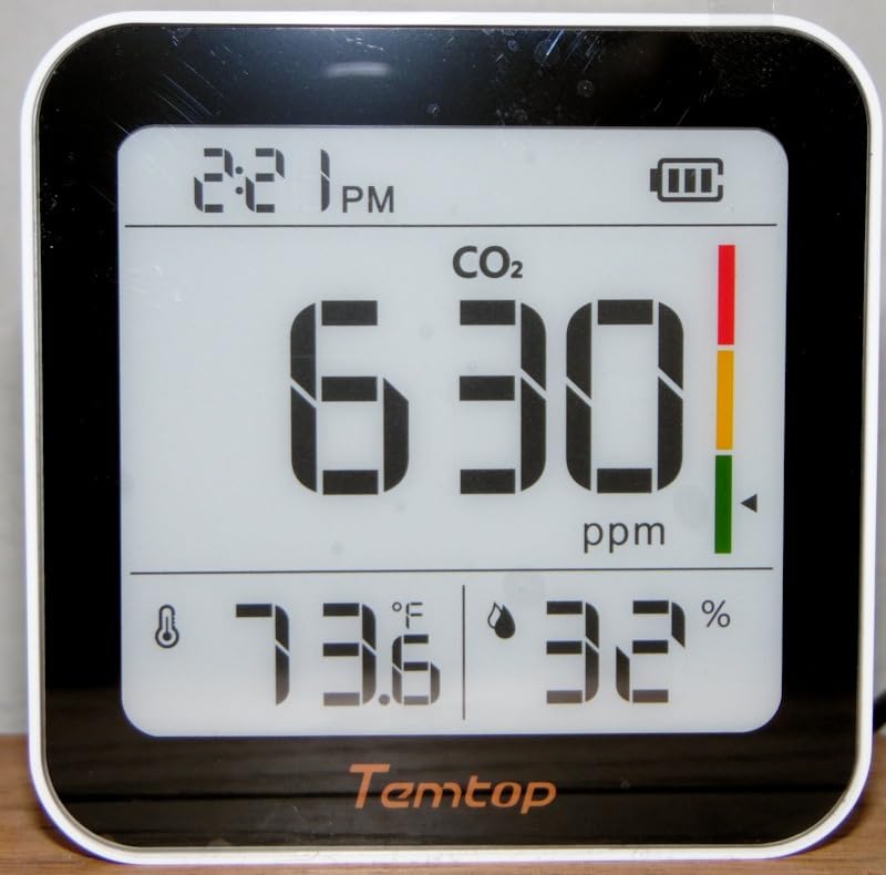 Temtop M10+ Indoor Air Quality Monitor & CO2 Meter for Home, 6-in-1 PM2.5 & VOC Detector, E-Ink Display, Battery Powered 60-Day Quiet Bedroom Air Pollution Monitor, App Temperature & Humidity Sensor customer photo 1
