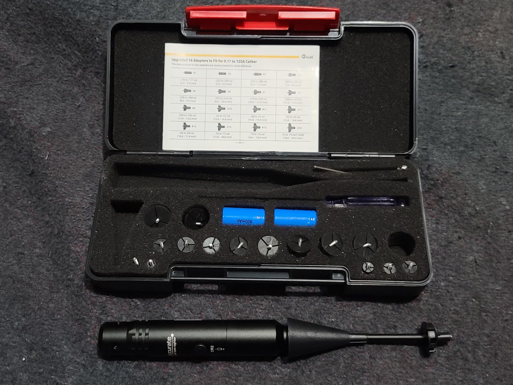 CVLIFE Bore Sight Laser Kit fit 0.17 to 12GA Calibers, Professional Red/Green Laser Boresighter Kit for All Gun, Multiple Caliber Bore Sighting Kit for Hunting Rifles Pistols and Handgun customer photo 2