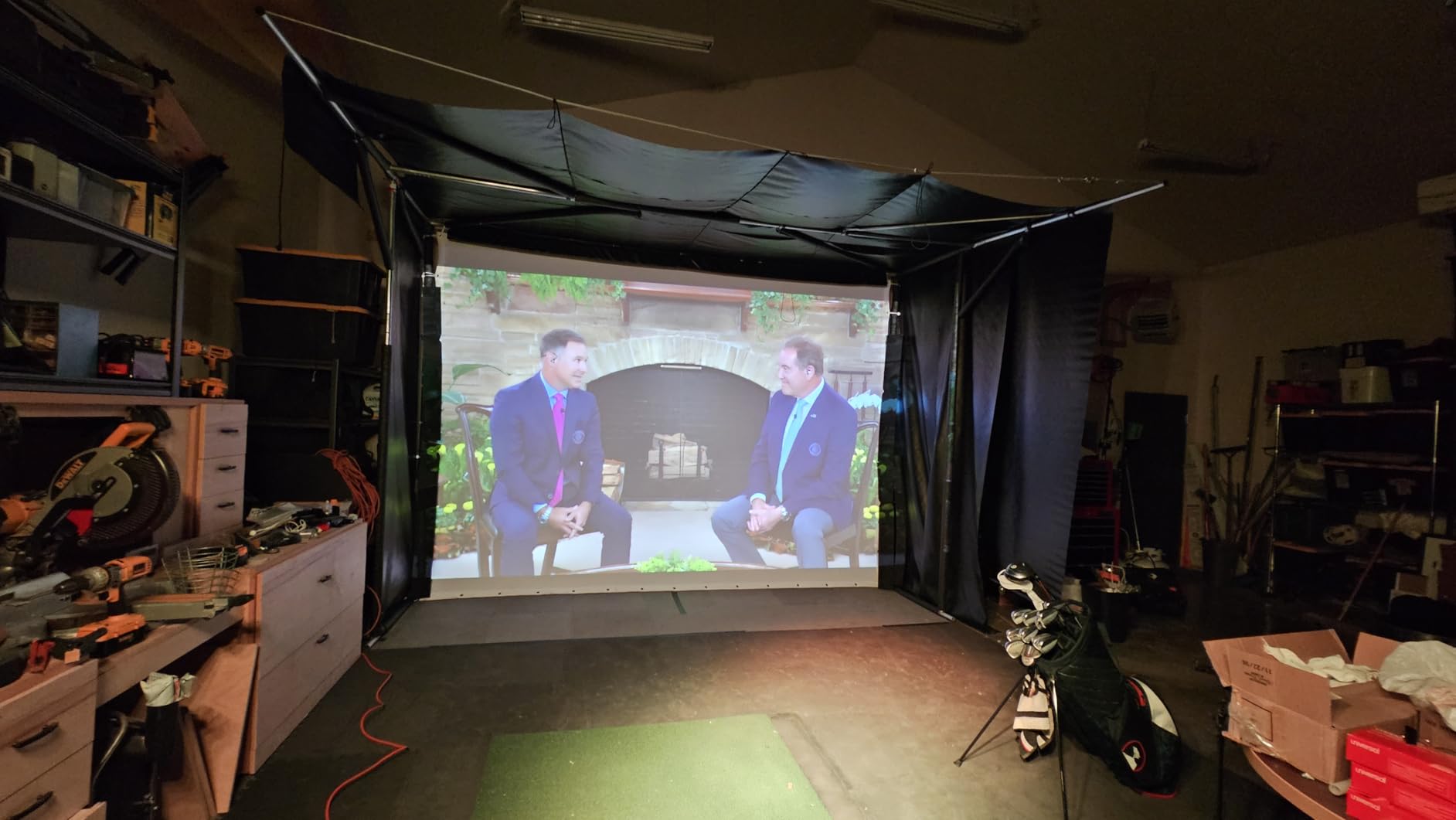 Golf Simulator Impact Screen, Premium Triple Layer Launch Monitor Projector Screen with HD Visuals, Indoor Practice Screen for Enclosure and Net, Hitting Screen with Grommets & Bungee Cords customer photo 1