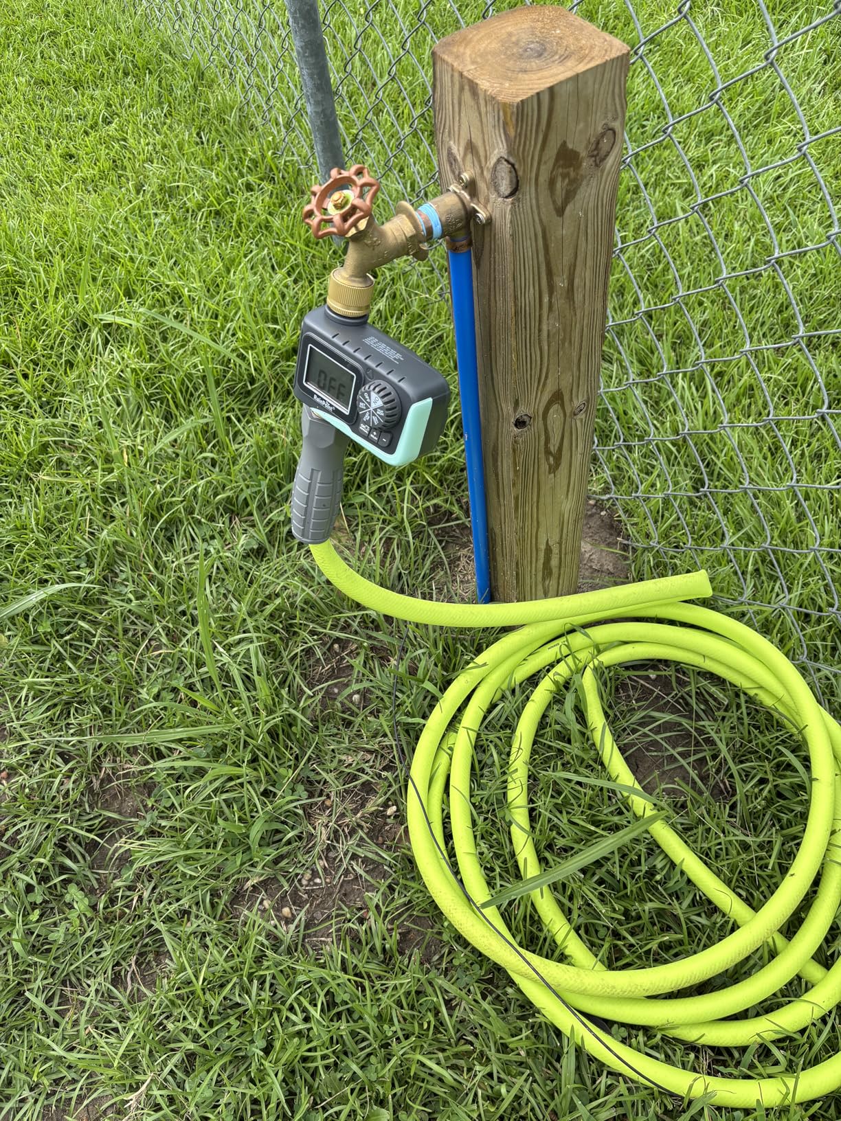 RAINPOINT Sprinkler Timer with Brass Inlet & Outlet, Programmable Hose Timer for Garden Soaker Hose, Watering Timer with Rain Delay/Manual Watering System, Digital Drip Irrigation for Yard, Lawn customer photo 2