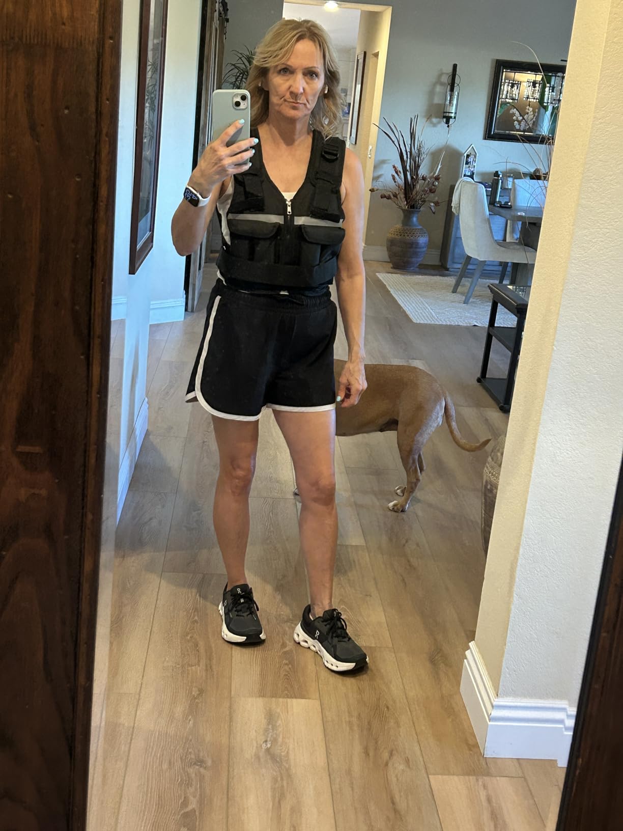 Sportneer Adjustable Weighted Vest Weights: 2-18 lbs/2-40 lbs Washable Weight Vest for Walking 16 In 1 Fast Adjust Rucking Vest for Women and Men Home Gym Running Jogging Strength Training Vests customer photo 1