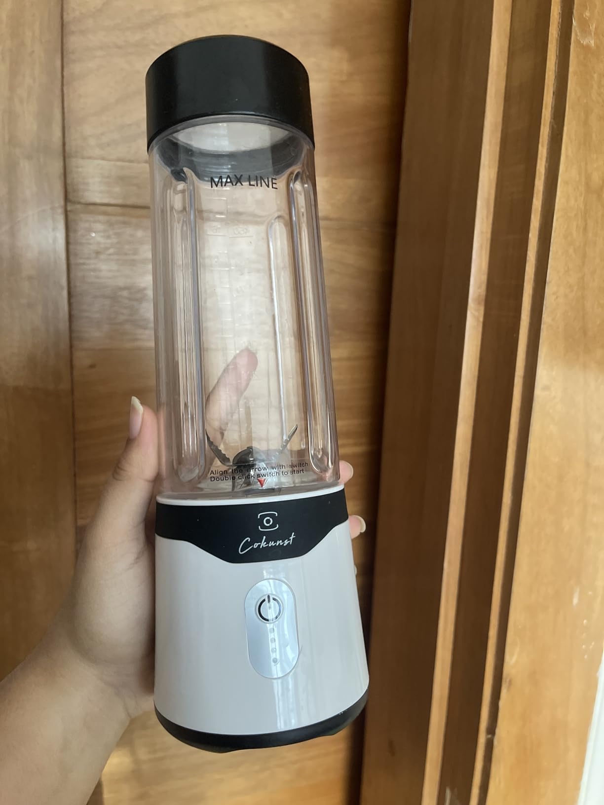 COKUNST 18oz Portable Blender, USB Rechargeable Personal Size Blenders, Smoothie Blender with 6 Blades for Protein & Shakes, Mini juicer with Extra Handle Lid for Travel Sports Outgoing, Green customer photo 1