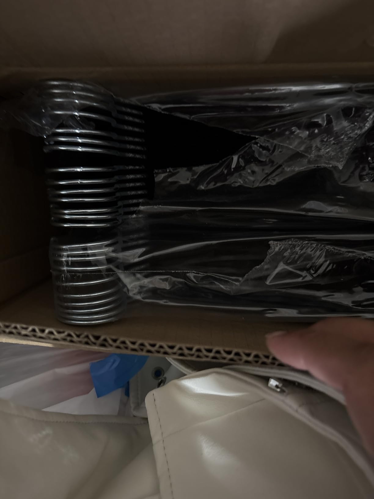 SONGMICS Velvet Hangers 50 Pack, Non-Slip Clothes Hangers, 17 x 8.3 Inches, Coat Hangers with Wide Shoulder Notches, Pants Bar, 360° Swivel Hook, Space-Saving, for Closet, Ink Black UCRF039B03 customer photo 1