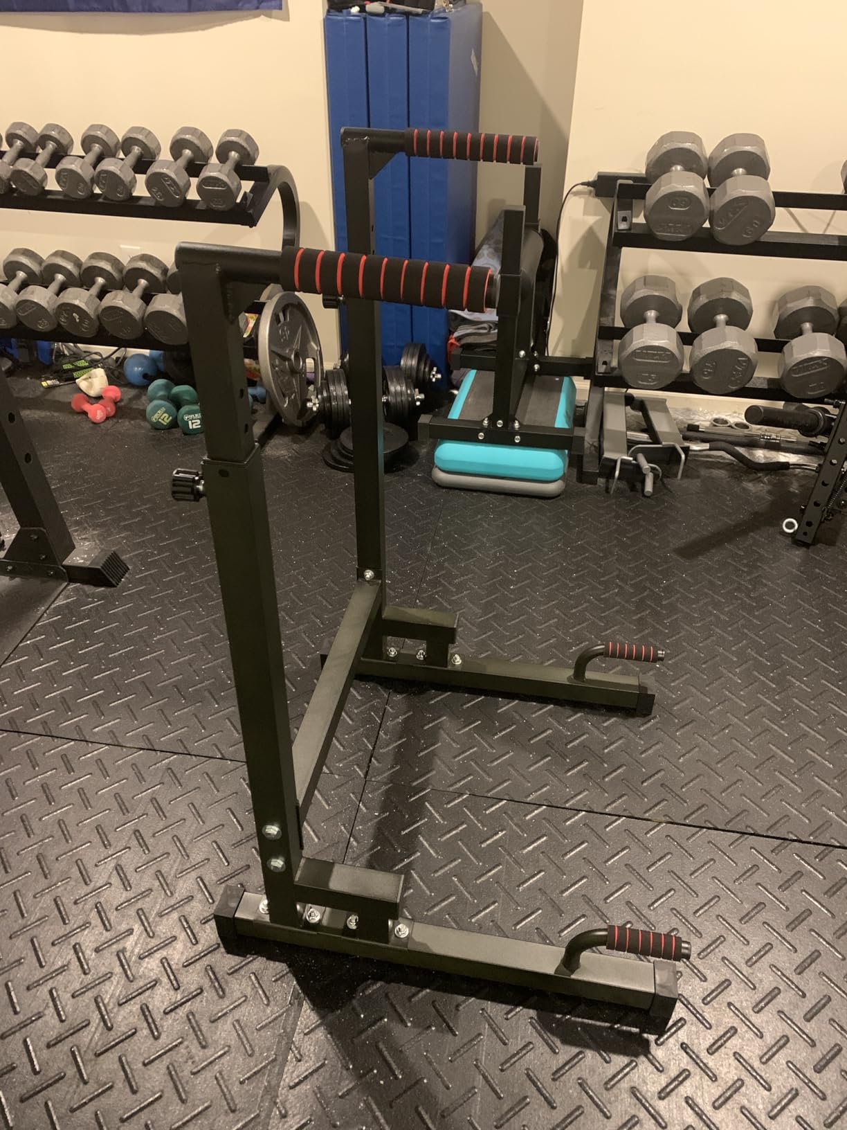 BalanceFrom Steel Frame Dip Station with Adjustable Height, 500 Pound Weight Capacity - Upper Body Workout Home Gym Equipment for Triceps, Push & Pull Ups, Leg Raises, and Bench Press customer photo 1