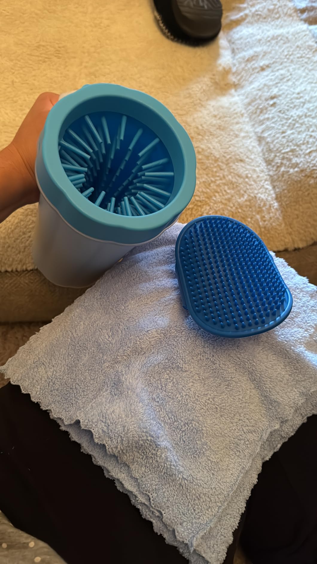 Paw Cleaner with Handle for Large Dogs - Effectively Cleans Muddy Paws and Feet for Dogs & Pets (Gray) customer photo 1
