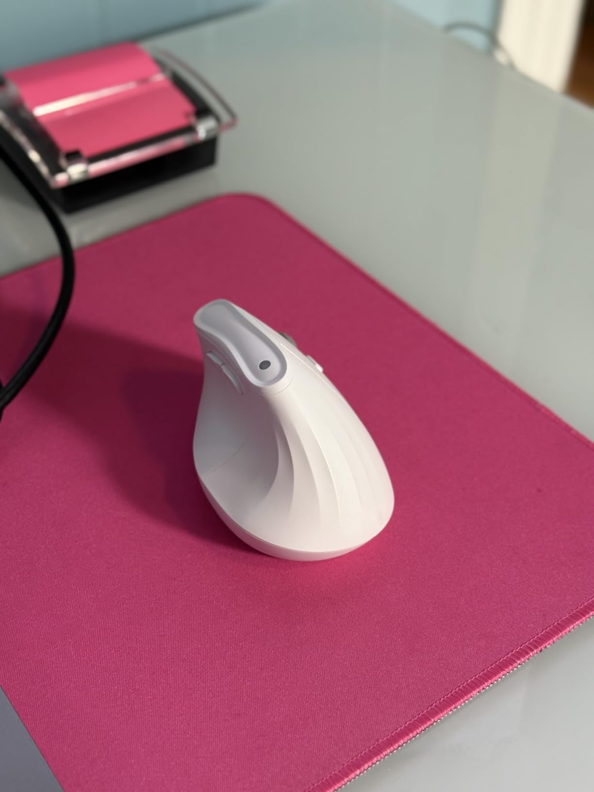 KYSONA 57deg Wireless Ergonomic Mouse, Vertical Mouse, Carpal Tunnel Mouse, RGB Light, Rechargeable, Bluetooth & 2.4G, 5-Level DPI Adjustment, Quiet Click Ergo Mice Compatible with PC/Laptop/Mac, White customer photo 2