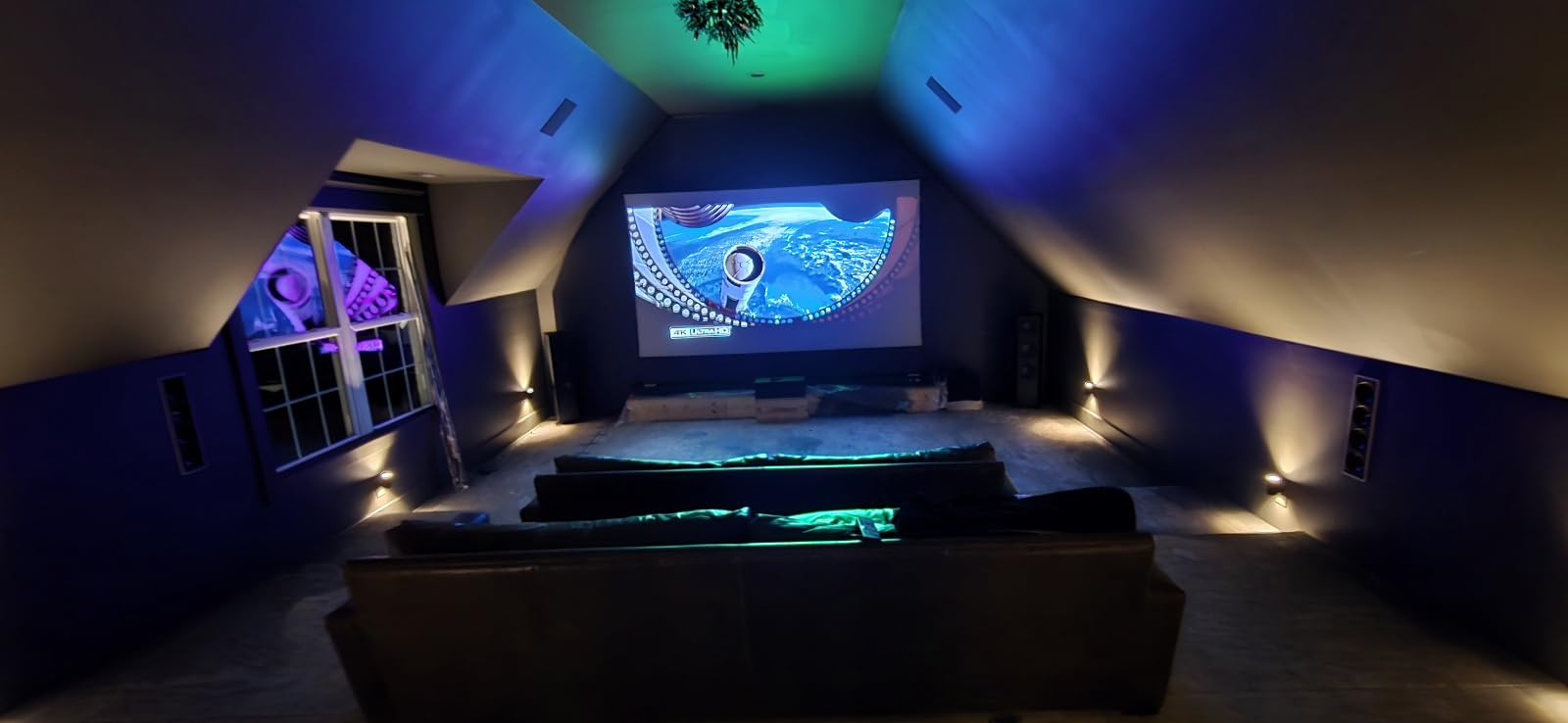 Elite Projector Kestrel Tab-Tension 3 CineGrey 4D, 150 inch 16:9, Standard Throw Ceiling Ambient Light Rejecting (CLR/ALR) Electric Floor-Rising Projector Screen, Programmed Remote Kit, FTE150H3-C4D customer photo 2
