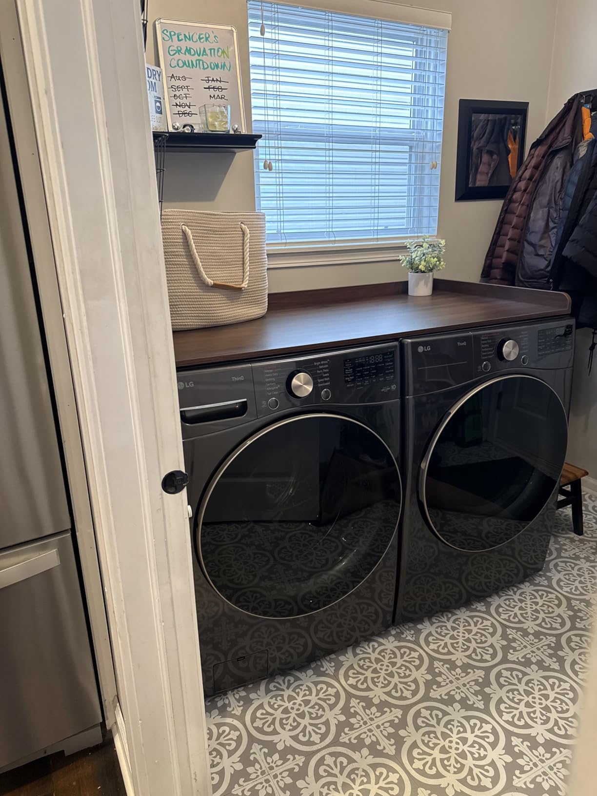 ROYXEN Washer Dryer Countertop, Laundry Countertop Solid Wood, Countertop for All Front-Loaded Washing Machine and Dryer, Extra Room for Laundry Room, Oak customer photo 2