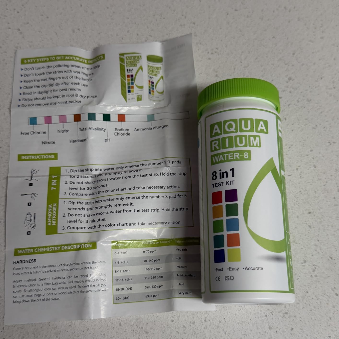 AAwipes 8-in-1 Aquarium Test Kit for Fish Tanks - Quick & Accurate Water Testing Strips for Aquariums & Ponds. Tests pH, Ammonia, Alkalinity, Hardness, Chlorine, etc. (K02-50) customer photo 1