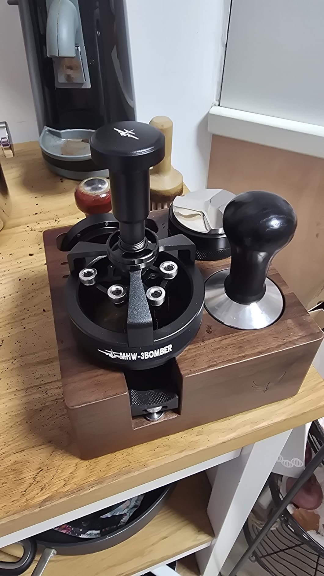 MHW-3BOMBER WDT Tool Espresso 58mm, Espresso Distribution Tool with Magnetic Base for Barista, Adjustable Depth Needle Distributor Tool, 0.25mm x 14 Coffee Stirrer Tools, YU Series Cyclone, T5849 customer photo 2