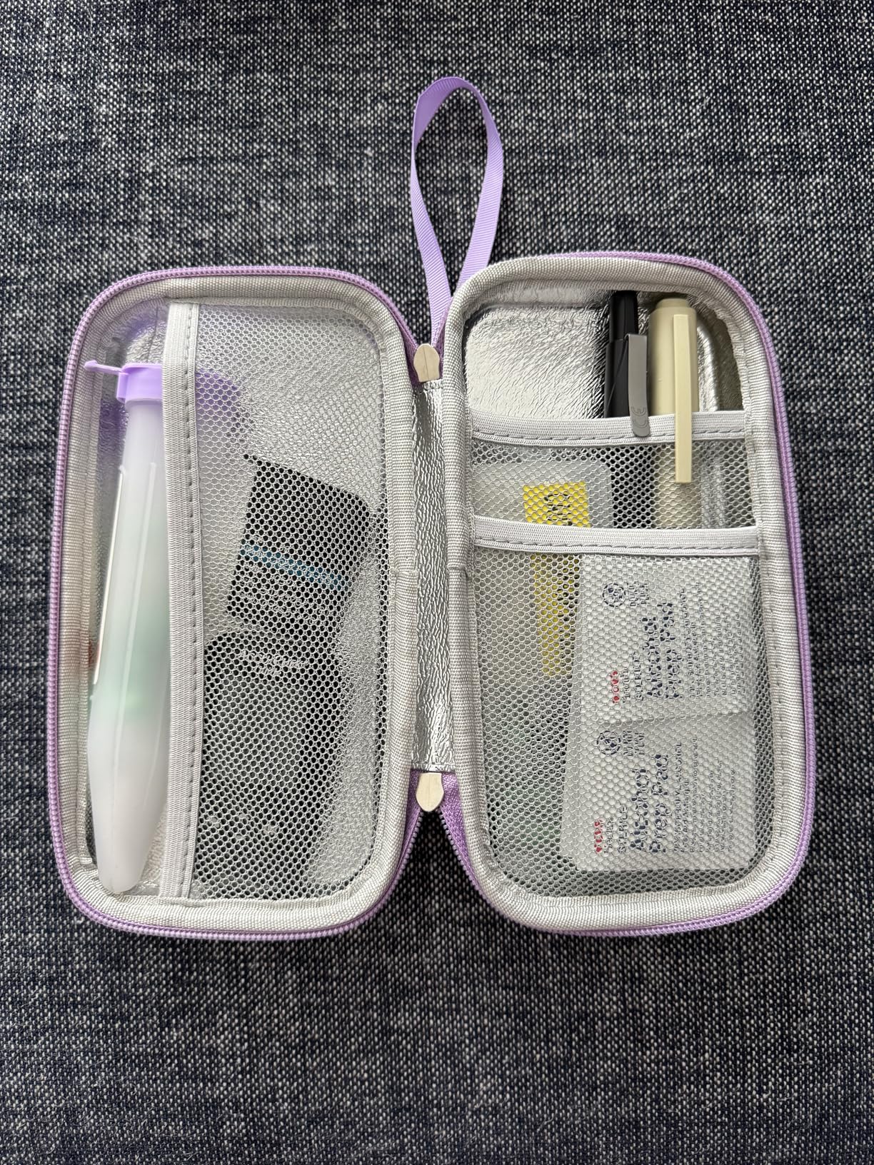 Insulin Cooler Travel Case,EVA Insulation Travel Medicine Kit with 2 Ice Packs for Diabetes Care,Insulin Pen and Other Diabetic Supplies (Purple) customer photo 1