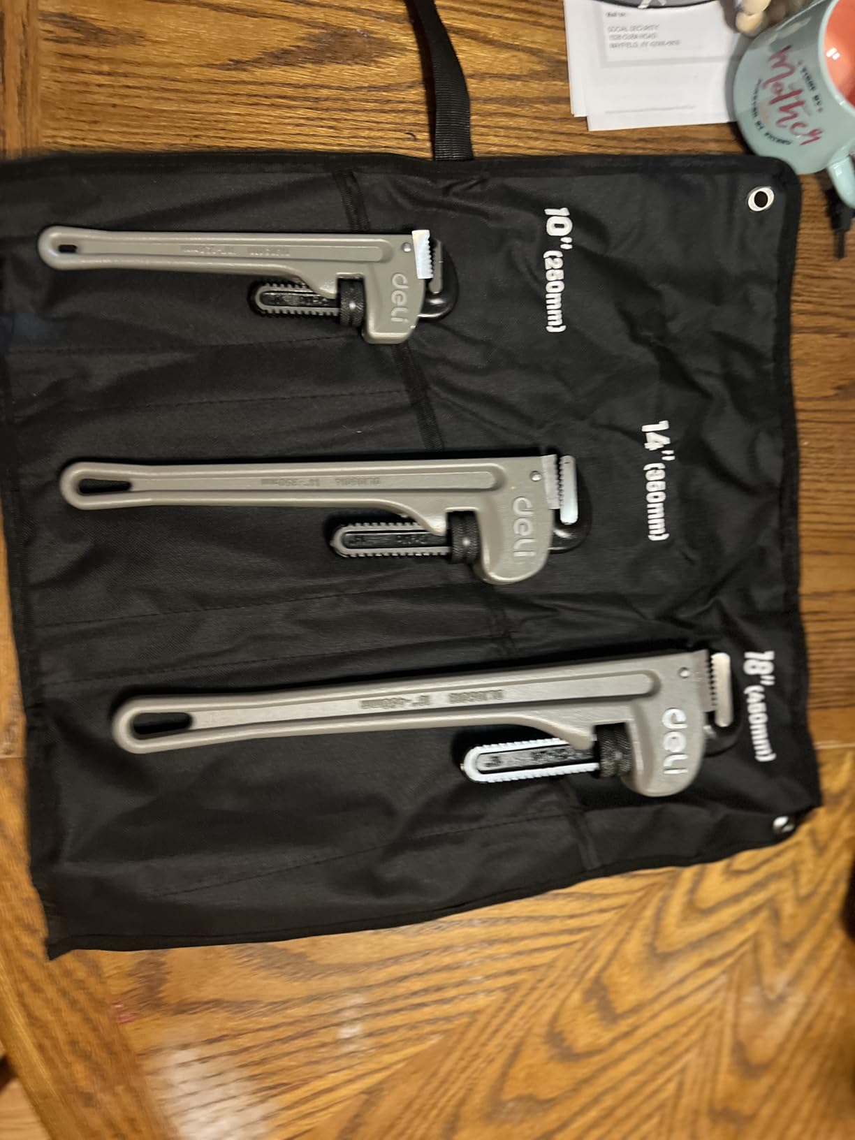 deli Pipe Wrench 8-inch, Heavy Duty Straight Adjustable Wrench, Professional Plumbing wrench tools, for Pipe, Home, Vehicle repair customer photo 1