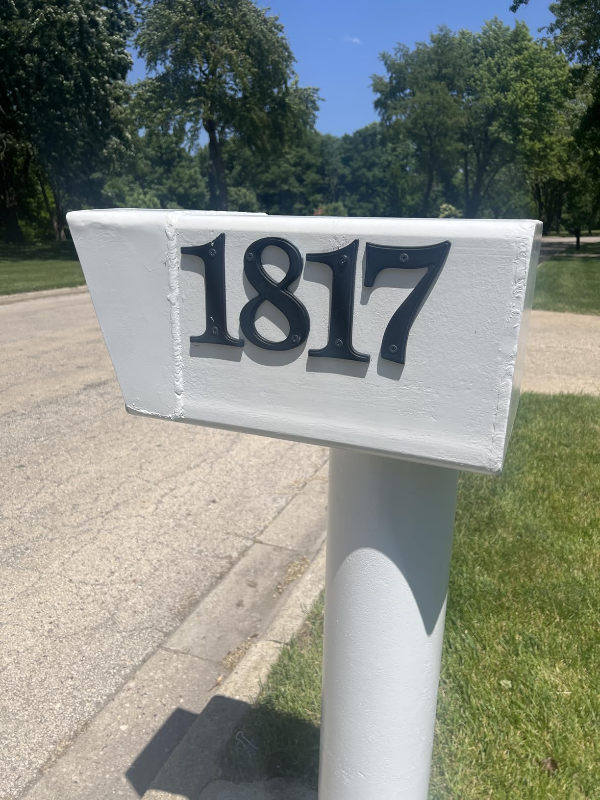 5 Inch Modern House Numbers for Outside, Large Metal Address Numbers for House, Anti-Rust Floating House Numbers with Nail Kits for Front Door Garden Mailbox, Black Zinc Alloy Style (Black 3) customer photo 2