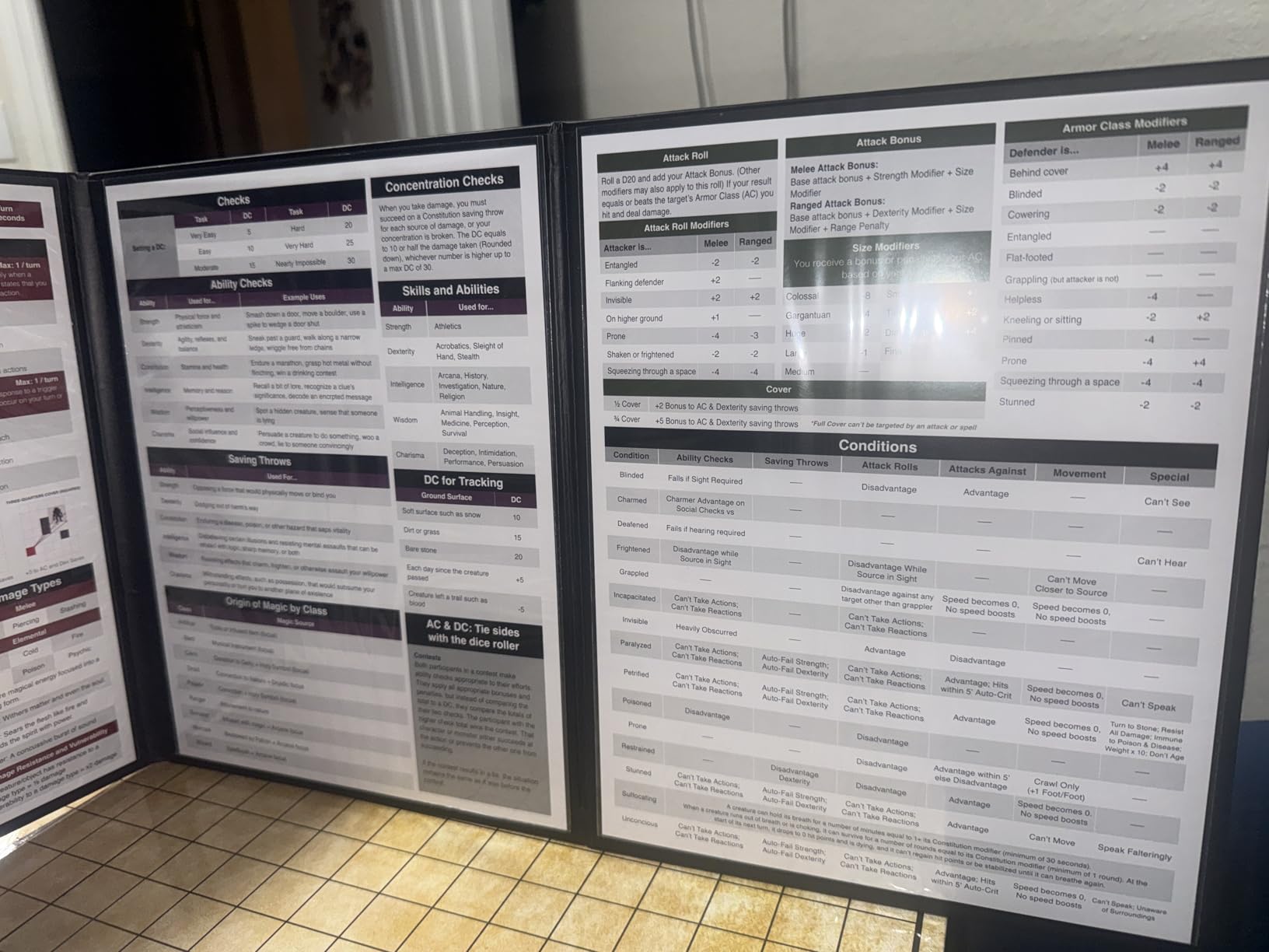 TIDYBOSS Dungeons and Dragons Foldable Battle Mats | 2 x Battle Grid Mats with Dungeon Master Screen | Wet & Dry Erase DND Board Game | DND Gifts & DND Accessories customer photo 1