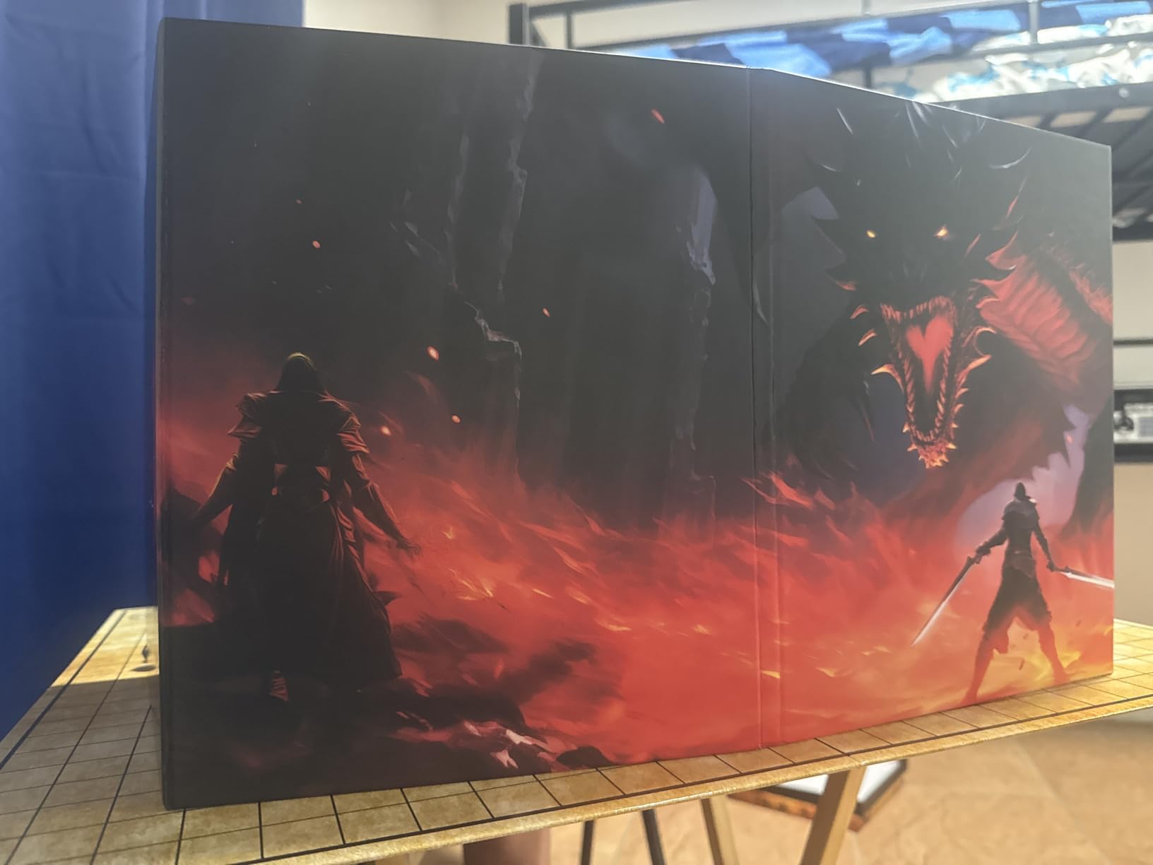 TIDYBOSS Dungeons and Dragons Foldable Battle Mats | 2 x Battle Grid Mats with Dungeon Master Screen | Wet & Dry Erase DND Board Game | DND Gifts & DND Accessories customer photo 2