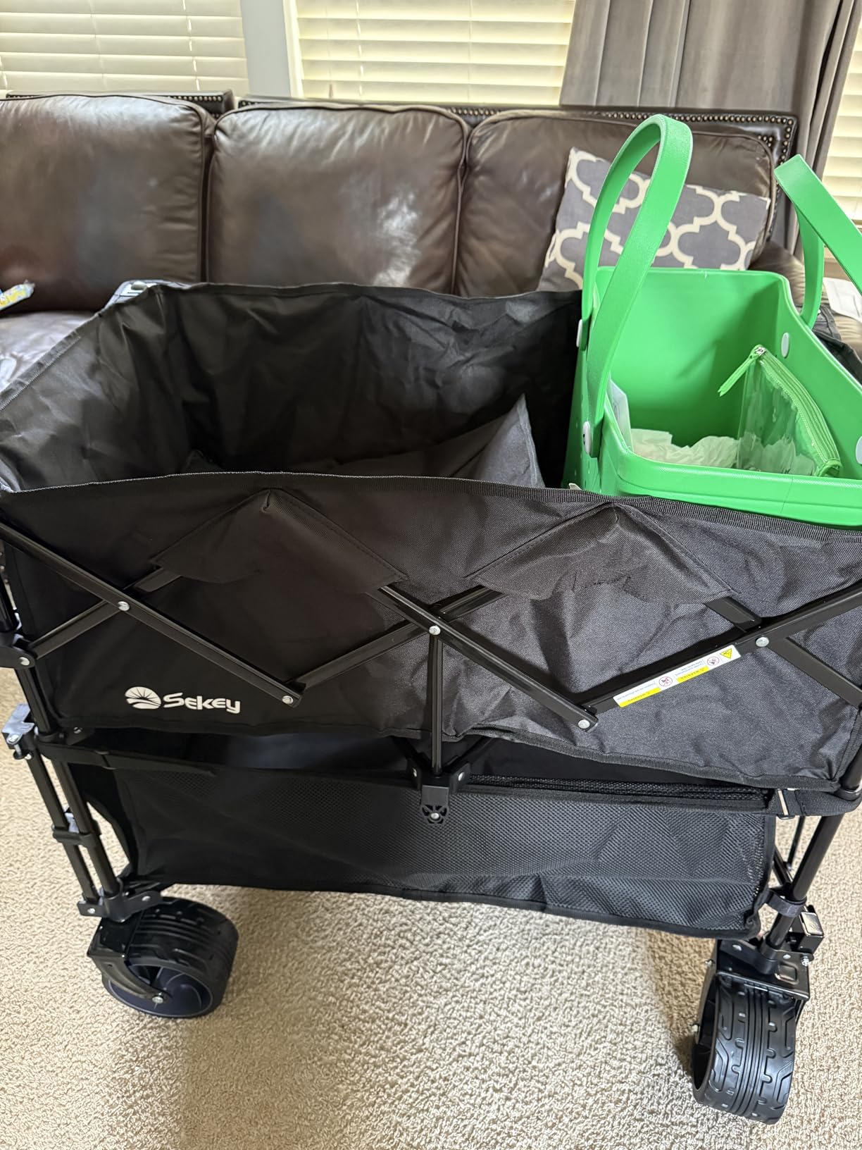 Sekey 500LBS Heavy Duty Double Decker Wagon with Extender, 400L Large Capacity Collapsible Garden Cart Fits 10x10 Canopy, All-Terrain Big Wheels with Brakes, Foldable Utility Wagon for Sports, Camping customer photo 2