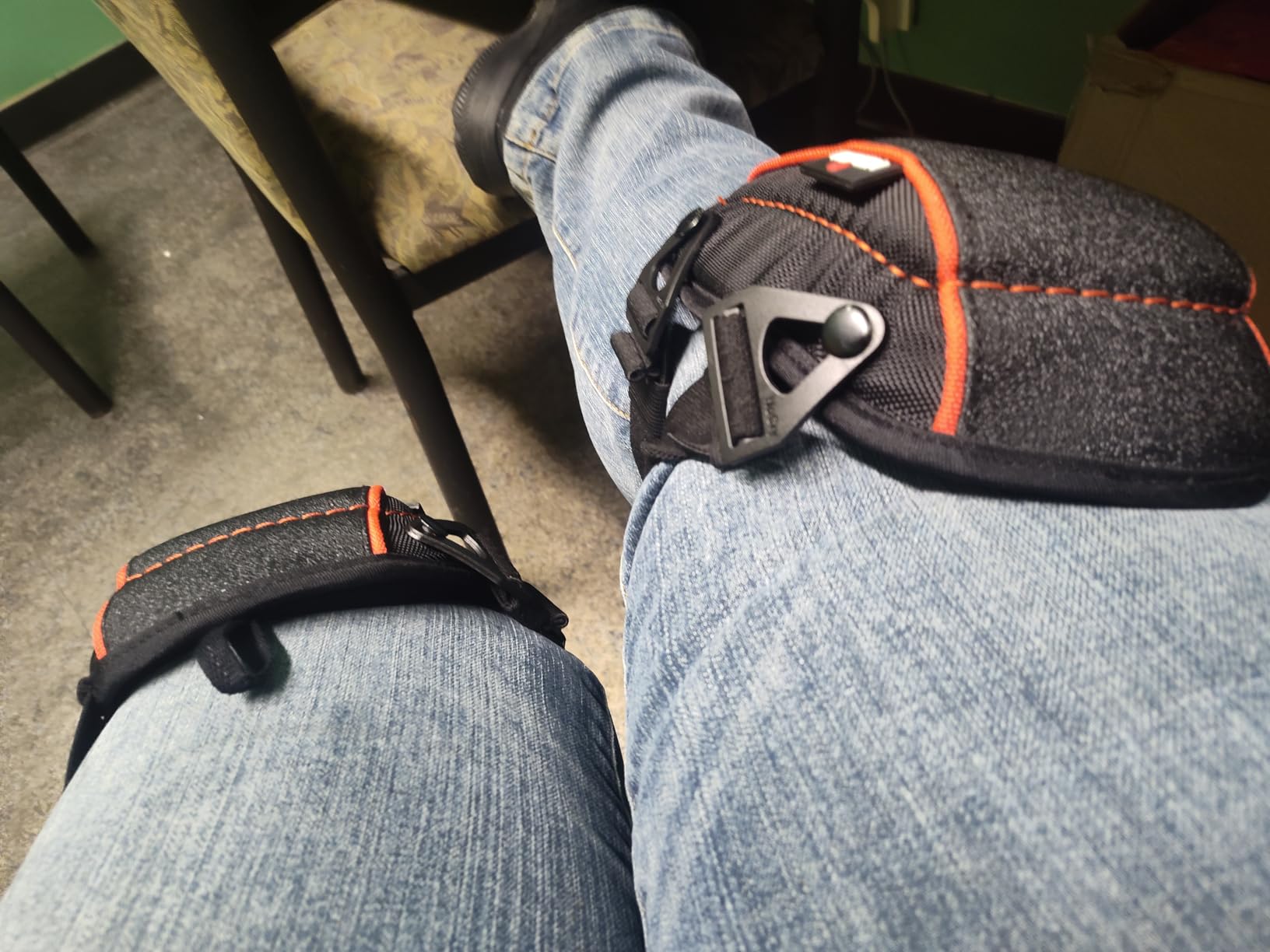 NoCry Flooring Knee Pads for Men with Extra-Wide Gel & Thick Foam Cushion - Floor-Safe Anti-Slip Leather Kneepads for Construction Work with Reinforced Adjustable Straps and Military-Grade Rivets customer photo 2