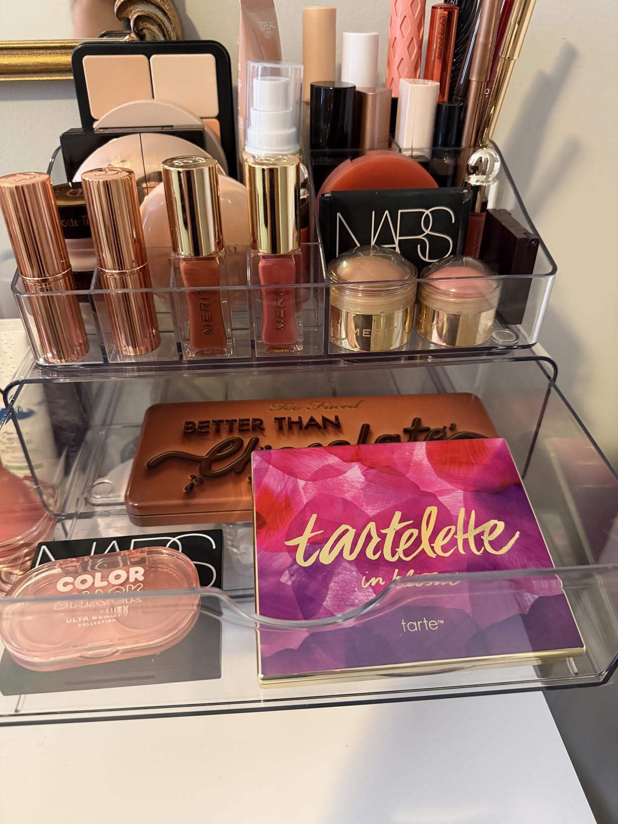 Vtopmart 3 Tier Clear Makeup Organizer with Drawer, Cosmetic Storage for Dresser Countertop and Bathroom Vanity, Beauty Holder for Lipstick Brush Skincare customer photo 2