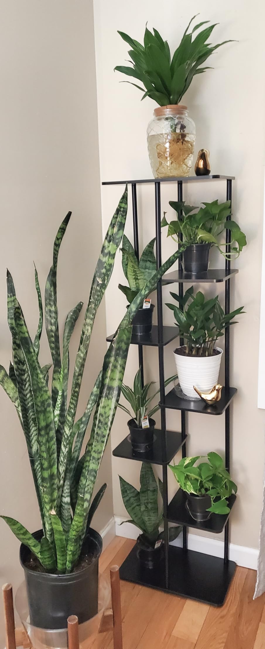 Bamworld Plant Stand 4 Tier Corner Metal Shelf Brown customer photo 2