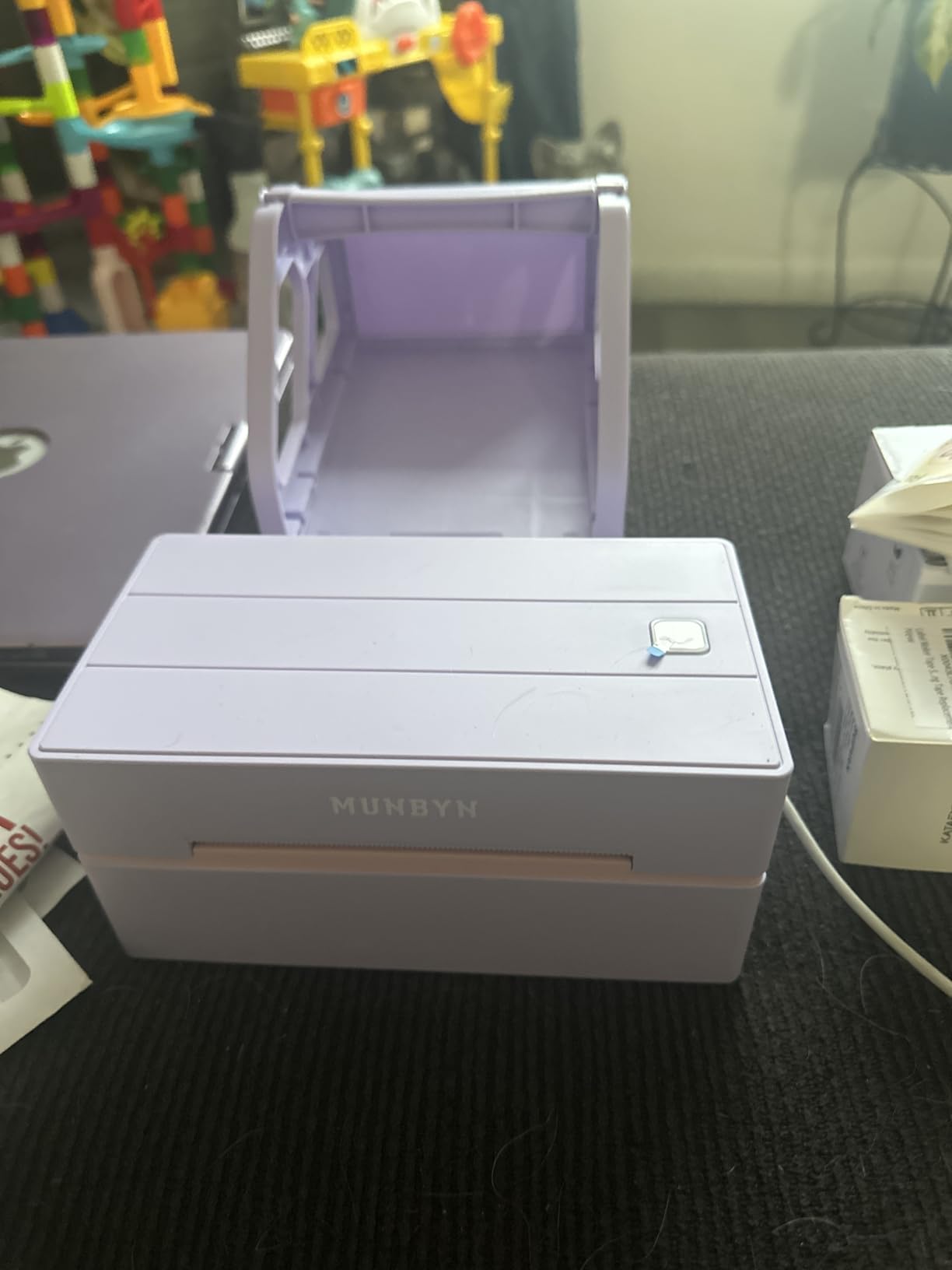 MUNBYN Bluetooth Thermal Label Printer, 130B Wireless 4x6 Shipping Label Printer for Shipping Packages Small Business Office or Home, Compatible with iPhone Android iPad Windows macOS Chrome Etsy eBay customer photo 1