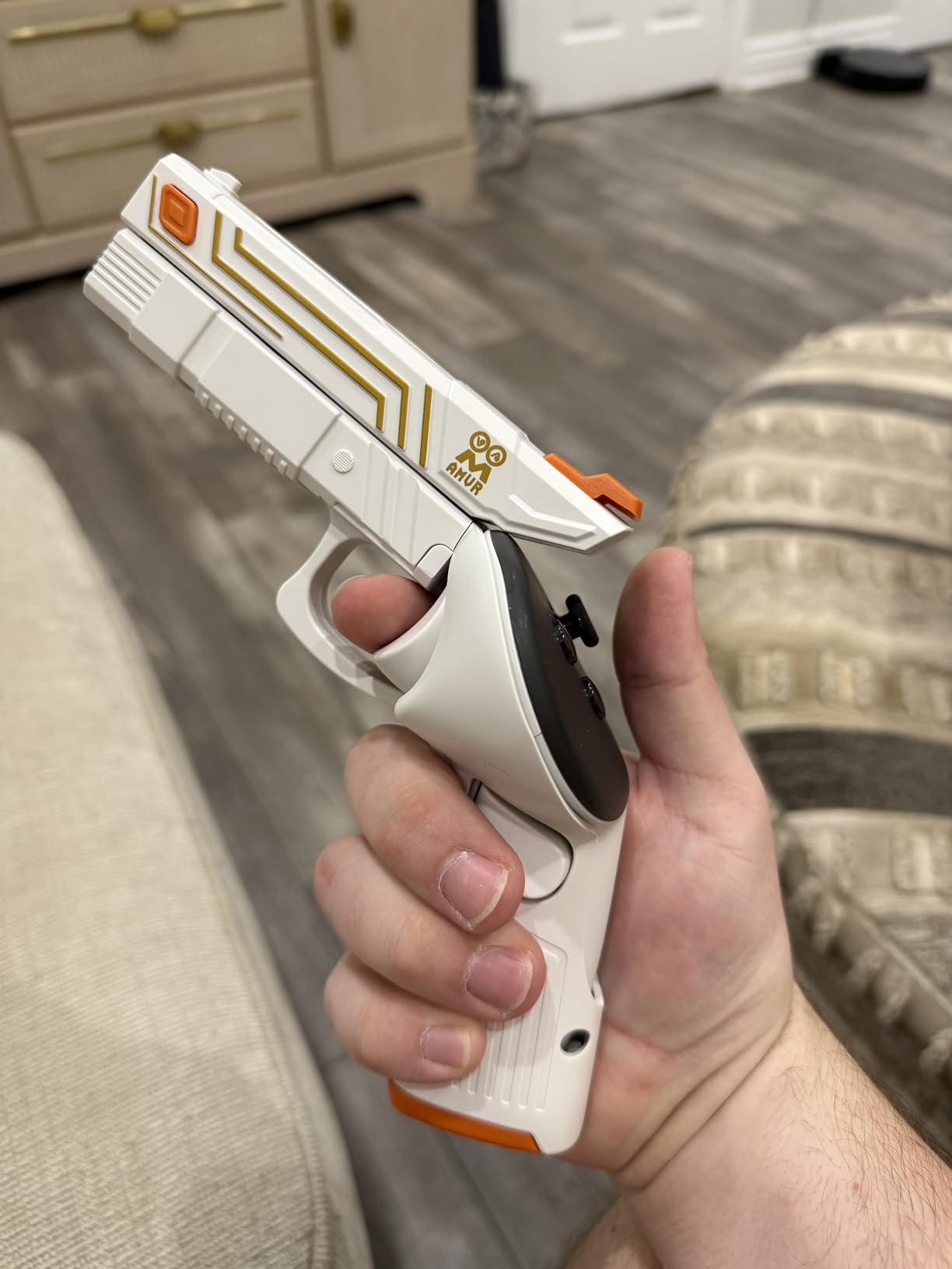 AMVR VR G-un Stock Attachment Compatible with Meta/Oculus Quest 3S/Quest 3 Accessories, Weighted P-istoI Grip Enhance FPS Game Experience Holding Feel, VR Accessories for Anti Slip Handle Shell Cover customer photo 1