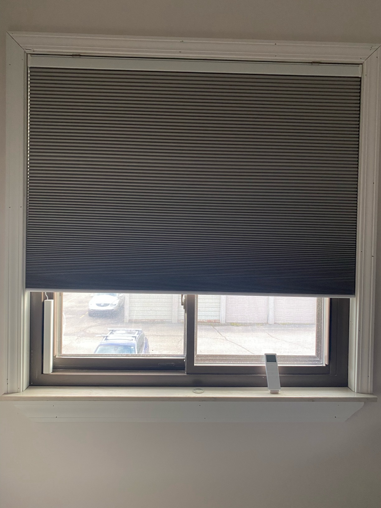 Graywind Smart Custom Cellular Shades Compatible with Alexa Google Blackout Rechargeable Motorized 5/8