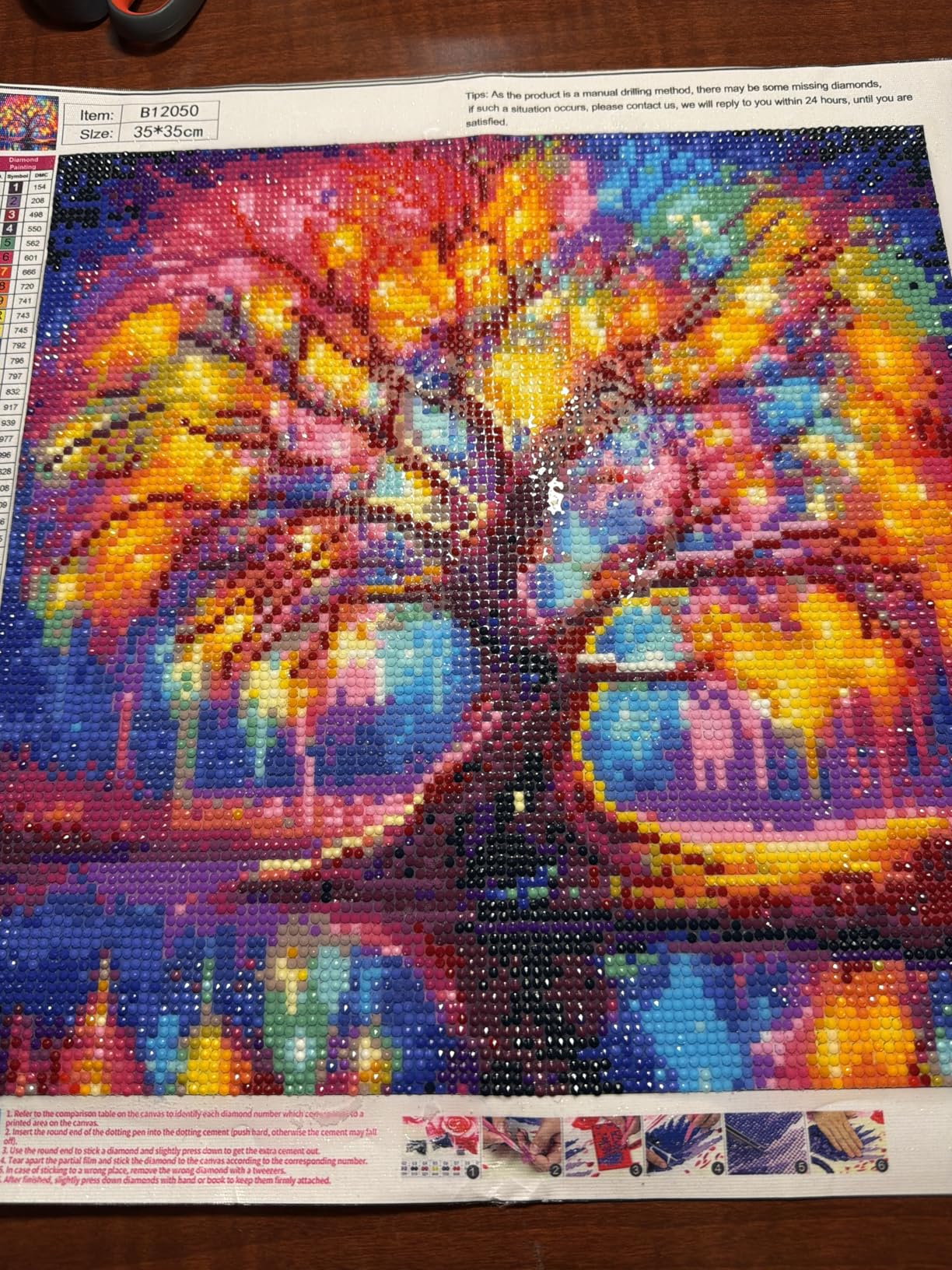 DIYCYCY Tree of Life Diamond Painting Kits for Adults, Full Drill Diamond Art Kits for Beginners, Round 5D DIY Diamond Dots Paintings, Diamonds Pictures Gem Art and Crafts Home Decor 13.78x13.78 inch customer photo 1