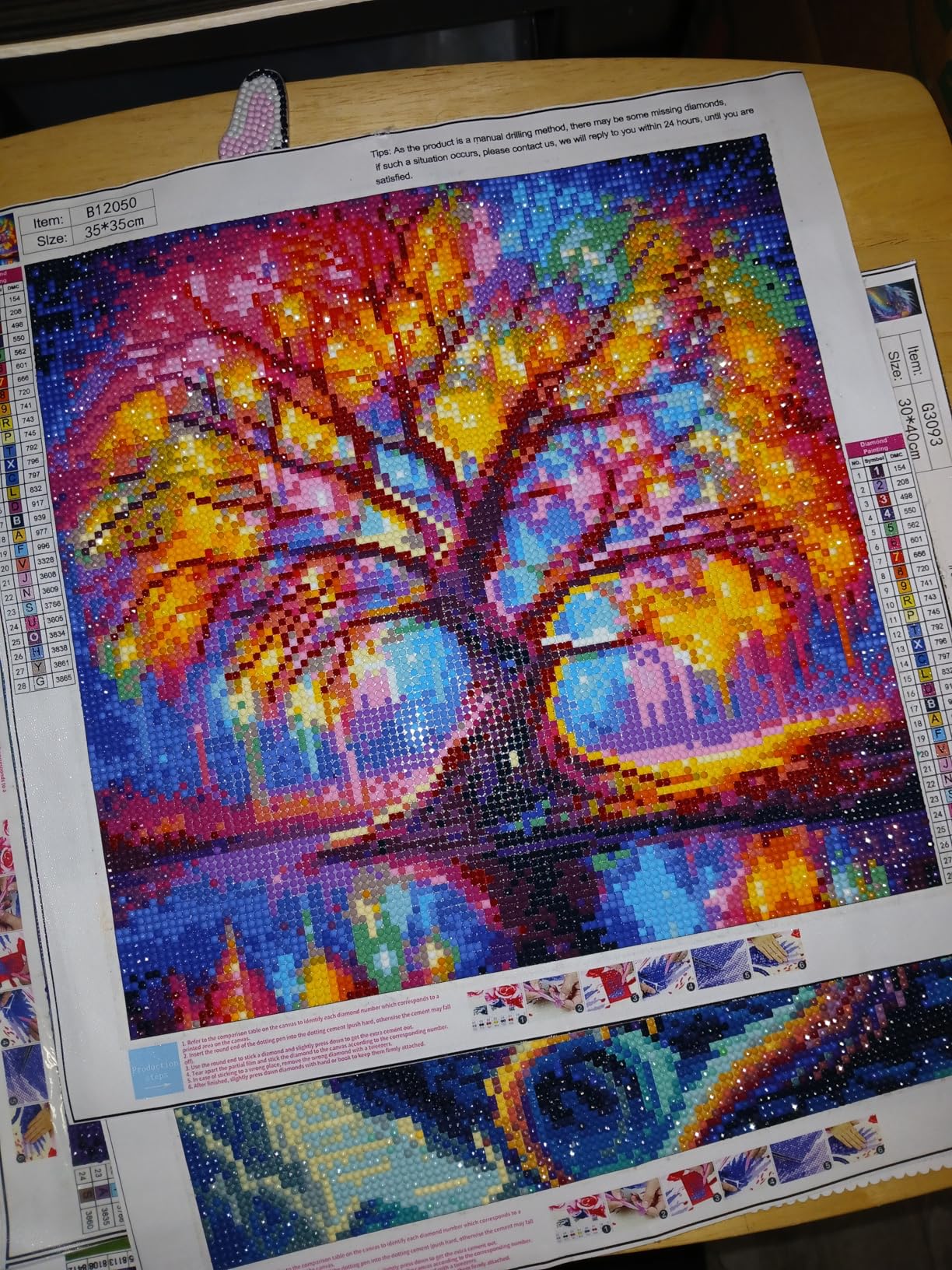 DIYCYCY Tree of Life Diamond Painting Kits for Adults, Full Drill Diamond Art Kits for Beginners, Round 5D DIY Diamond Dots Paintings, Diamonds Pictures Gem Art and Crafts Home Decor 13.78x13.78 inch customer photo 2