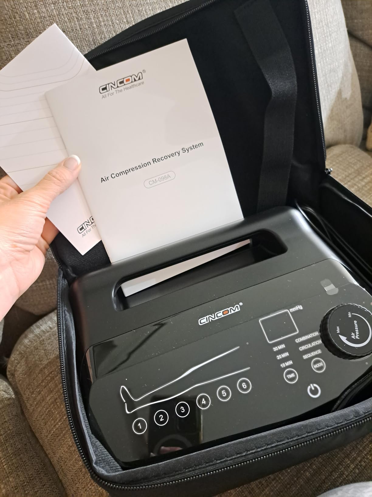 CINCOM Air Compression Recovery System - 6-Zone Professional Dynamic Pressure Leg Massager Boots for Circulation Improvement & Muscle Recovery, Compression Therapy for Athletes, FSA-HSA Eligible customer photo 4