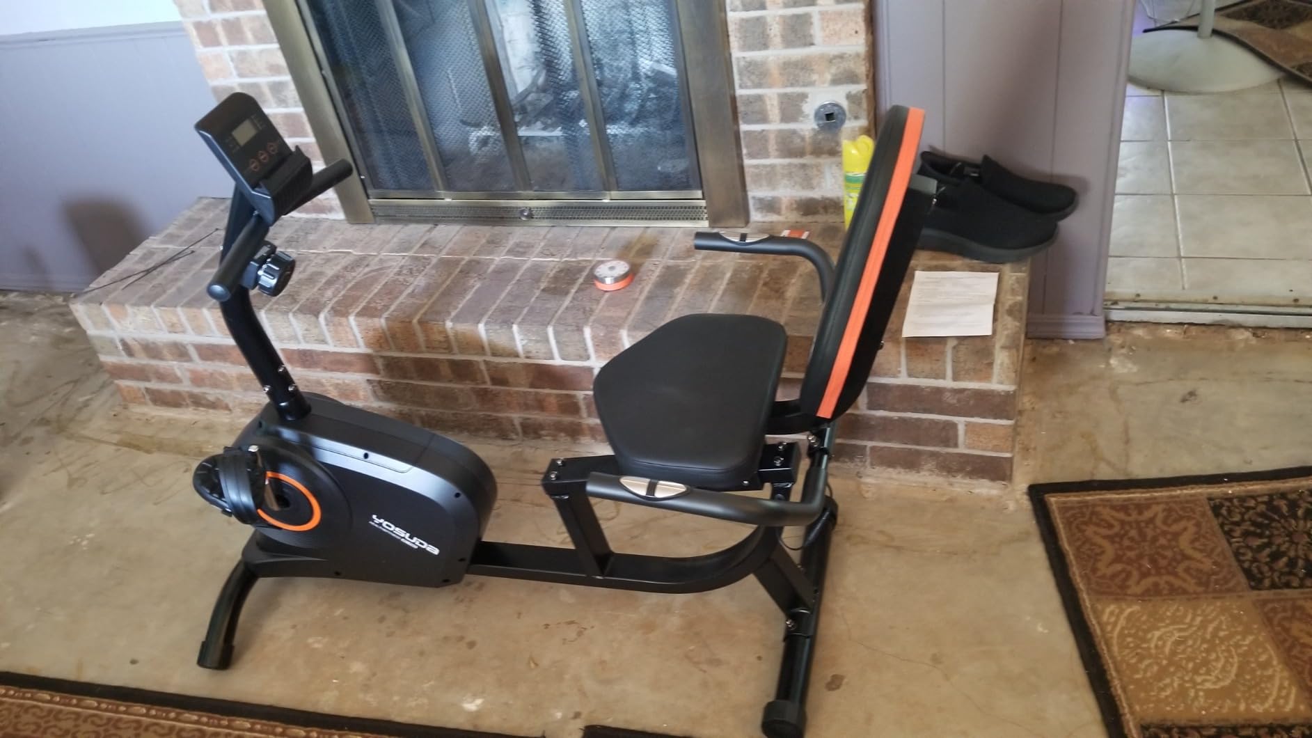 YOSUDA Recumbent Exercise Bike for Home, Magnetic Stationary Bike for Seniors/Adults with Adjustable Seat, 350LB Capacity, 16-level Resistance, LCD Monitor & Pulse Sensors customer photo 1