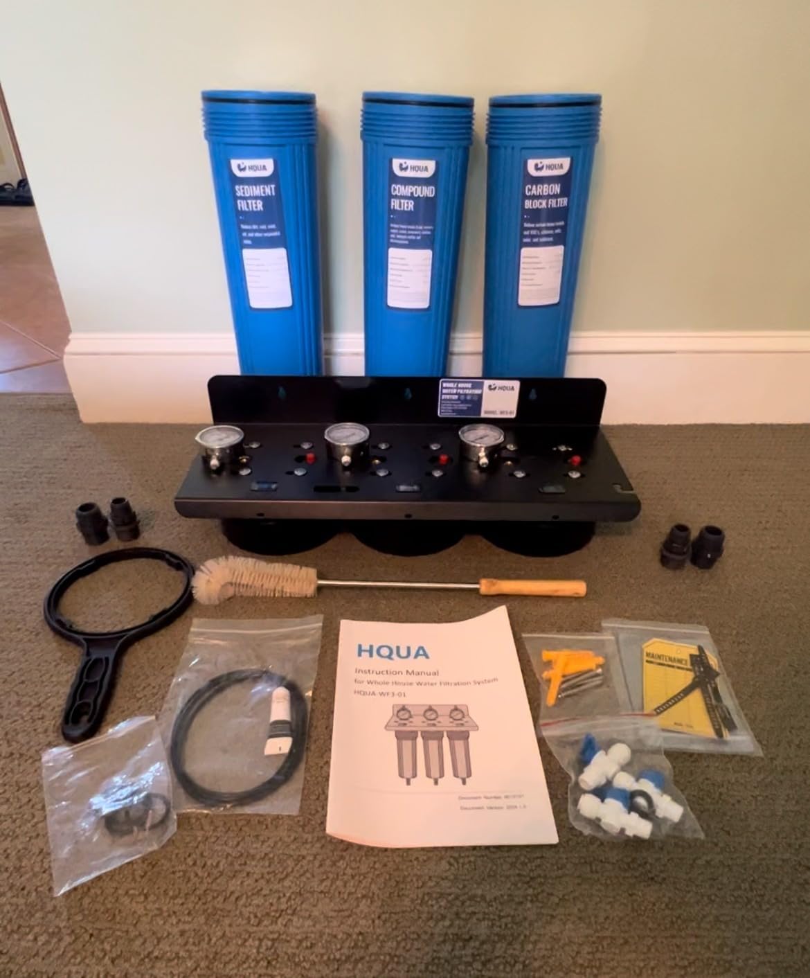 HQUA WF3-01 3-Stage Whole House Water Filtration System, Reduces Heavy Metals (Lead, Mercury, Copper, Nickel, Chromium), Chloramine, Sediment, Odor, and VOC's customer photo 2