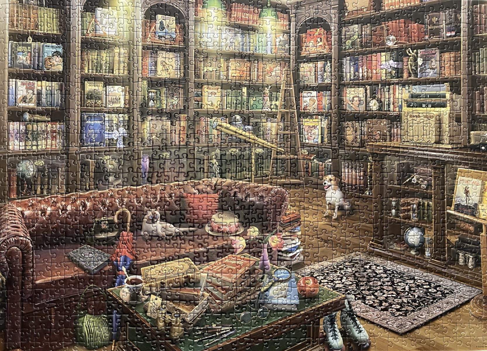 Ravensburger - The Reading Room - 1000 Piece Jigsaw Puzzle - Stunning, Vivid Colors - Books, Knick-Knacks & Overstuffed Chairs - Peaceful Library Scene - Puzzles for Adults customer photo 1