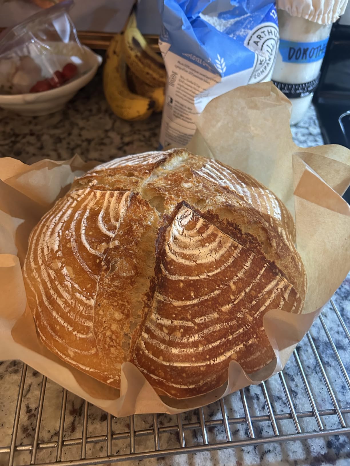 Complete Sourdough Starter Kit, Banneton Bread Proofing Basket with Glass Sourdough Starter Jar, Sourdough Bread Baking Supplies, 9'' Round Bread Proofing Basket, for Bread Making Baking Fermentation customer photo 2