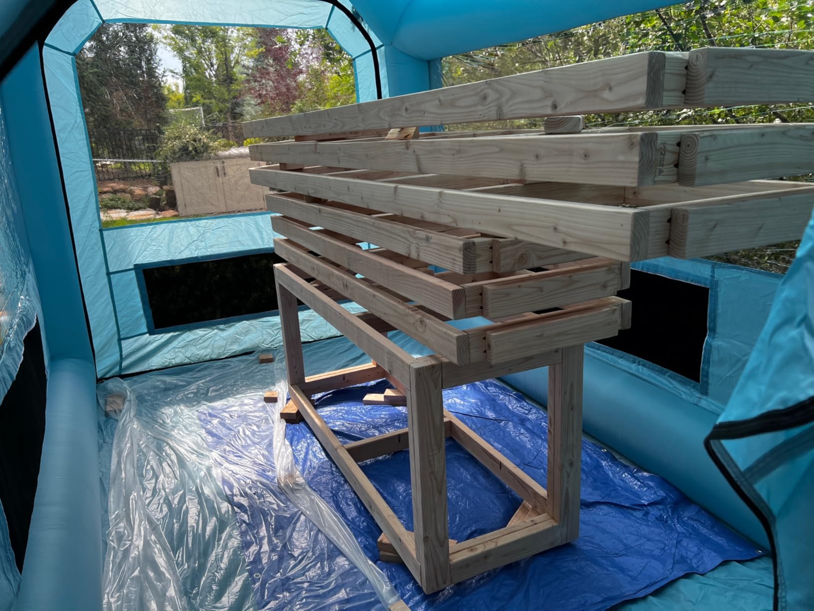 VEVOR Inflatable Paint Booth, 13.1 x 9.8 x 9 ft Inflatable Spray Booth, with 750W Powerful Blower and Air Filter System, Portable Car Paint Booth for Motorcycle, Bicycle, Auto Part Painting customer photo 2