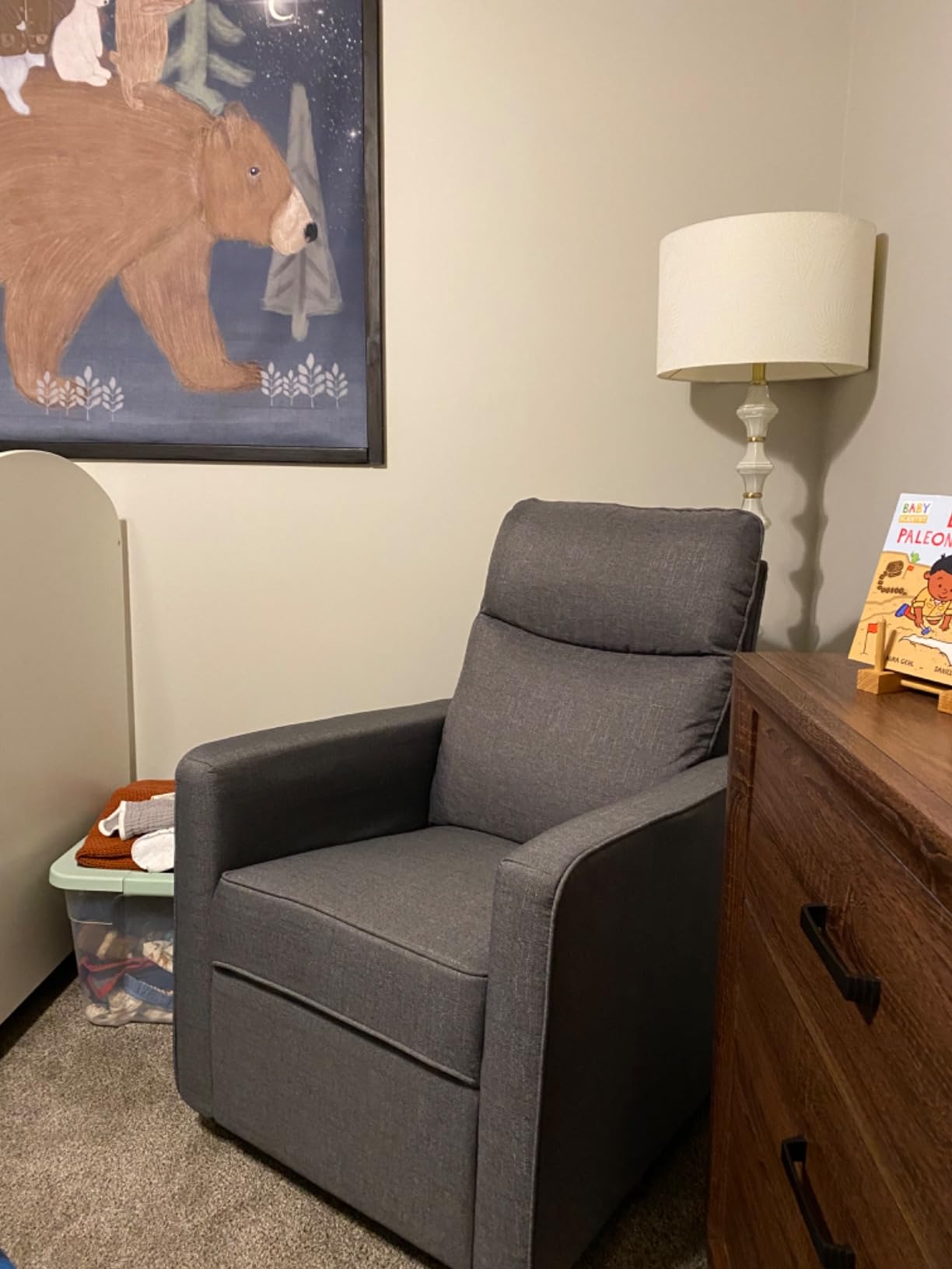 Davinci Gabby 360° Swivel Glider Nursery Chair - High Pillowback Glider Rocking Chair - GREENGUARD Gold, FSC & Certi-PUR US Certified -Versatile Comfy Swivel for Living Room and Nursery - Beach customer photo 2