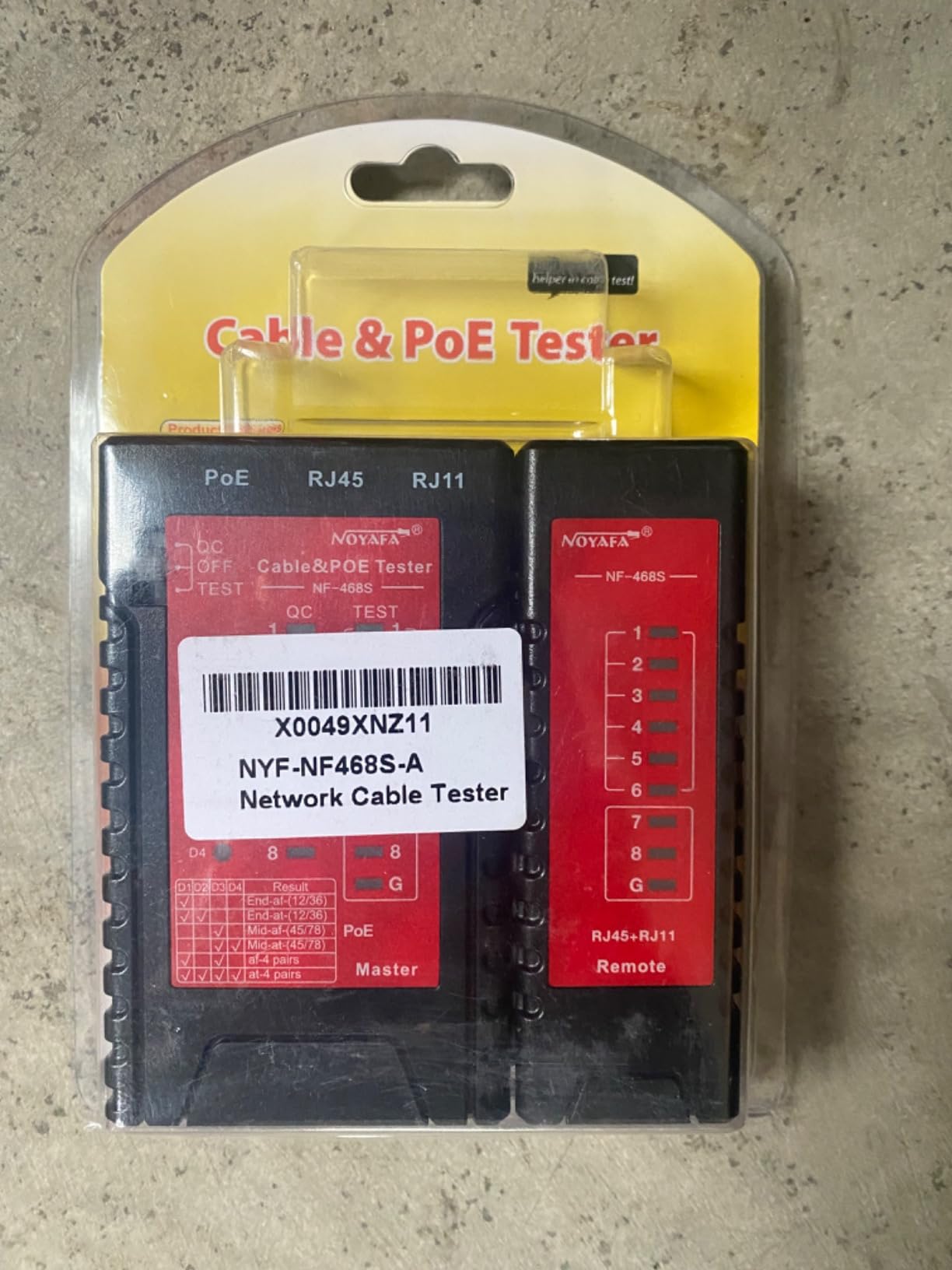 NOYAFA NF-468S Network Cable Tester,RJ45 Ethernet Cable Tester for RJ11, RJ12, CAT5, CAT6, CAT6a,CAT7, STP/UTP Cable Checker, PoE Tester, Check Connectivity, Phone Line Cat3, LAN Cable Test Tool customer photo 1