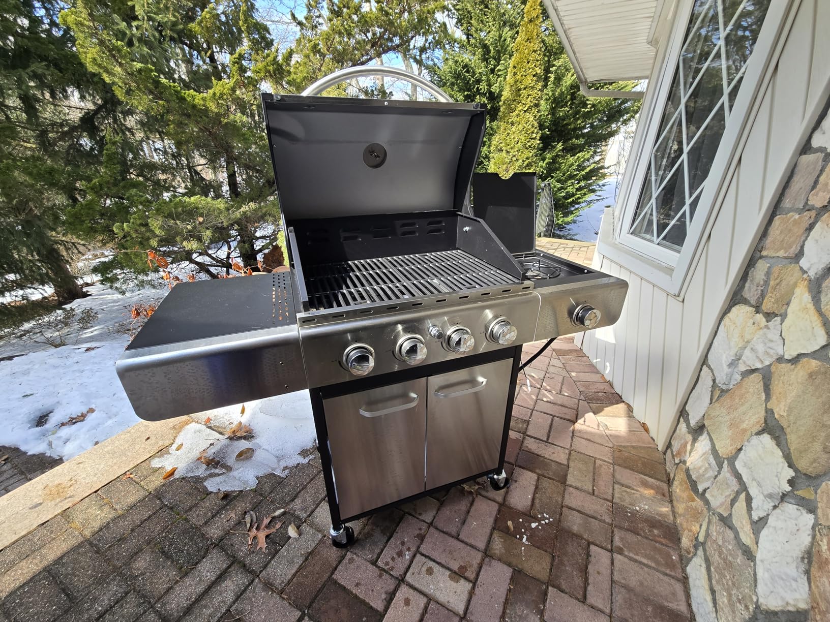 Sophia & William 4-Burner Gas BBQ Grill with Side Burner and Porcelain-Enameled Cast Iron Grates, 42,000BTU customer photo 2