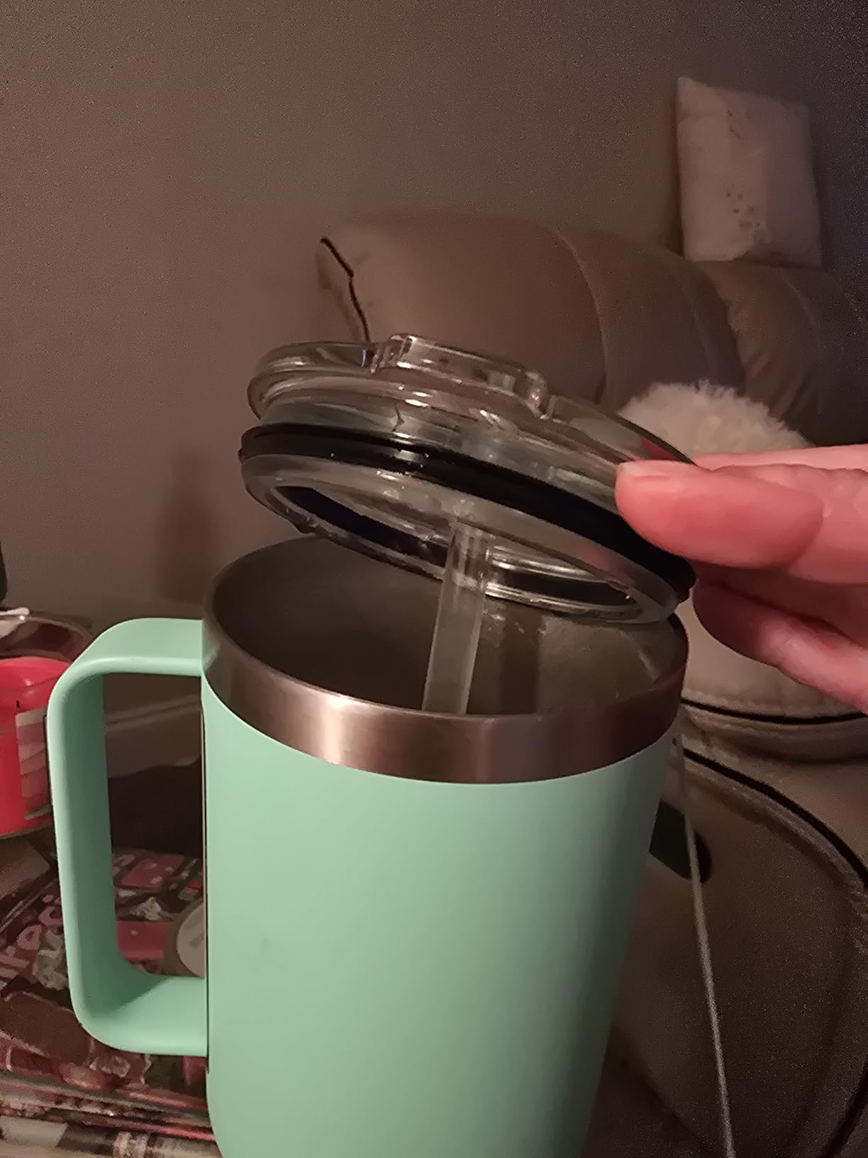 YETI Rambler 42 oz Tumbler with Handle and Straw Lid, Vacuum Insulated, Key Lime customer photo 2