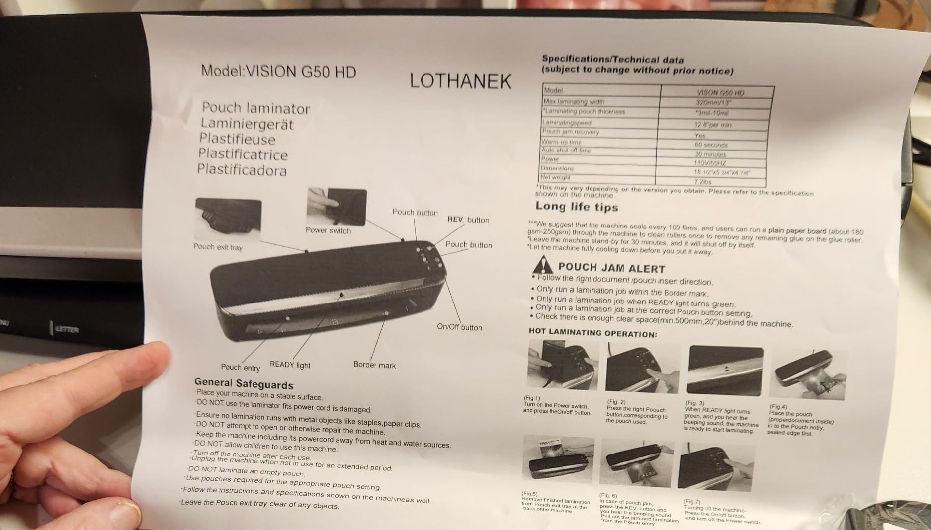 13 inch 4-Roller Laminator Machine, 3-10 Mil 60-Second Warm-up A3 Commercial Laminating Machine with 50 Sheets, LOTHANEK Heavy Duty Thermal Machine customer photo 1