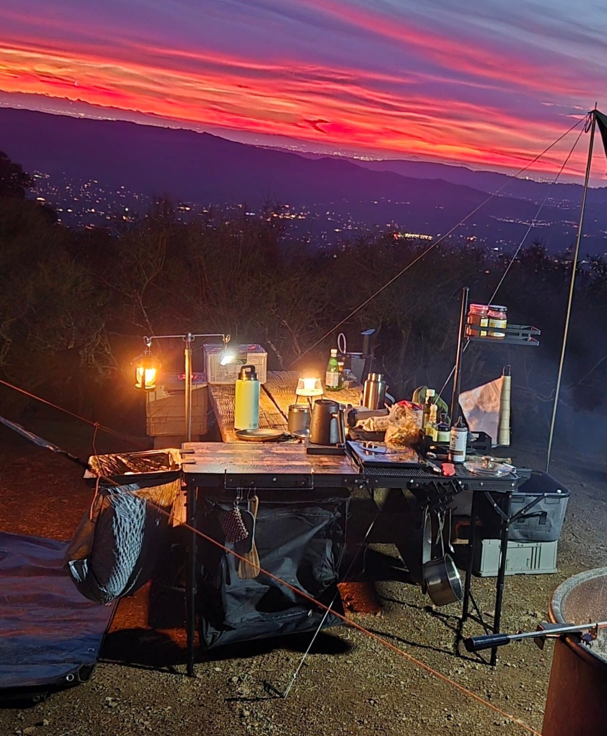 REDCAMP Portable Camping Kitchen Table with Sink, 4ft Folding Camping Grill Table with Storage Organizer and Telescoping Light Stand, Outdoor Cooking Station for BBQ, Party and Picnic customer photo 1