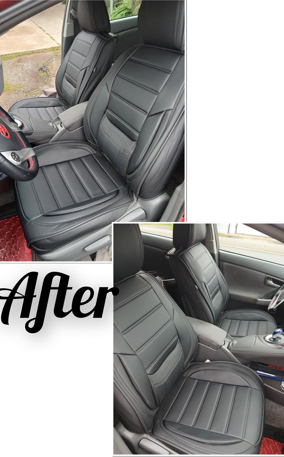 Car Seat Cover Full Set, Leather Car Seat Cover, Waterproof Seat Covers, Car Seat Cushion, Nappa Leather Seat Covers Car Seat Protector Universal Fit Most Cars Black customer photo 1