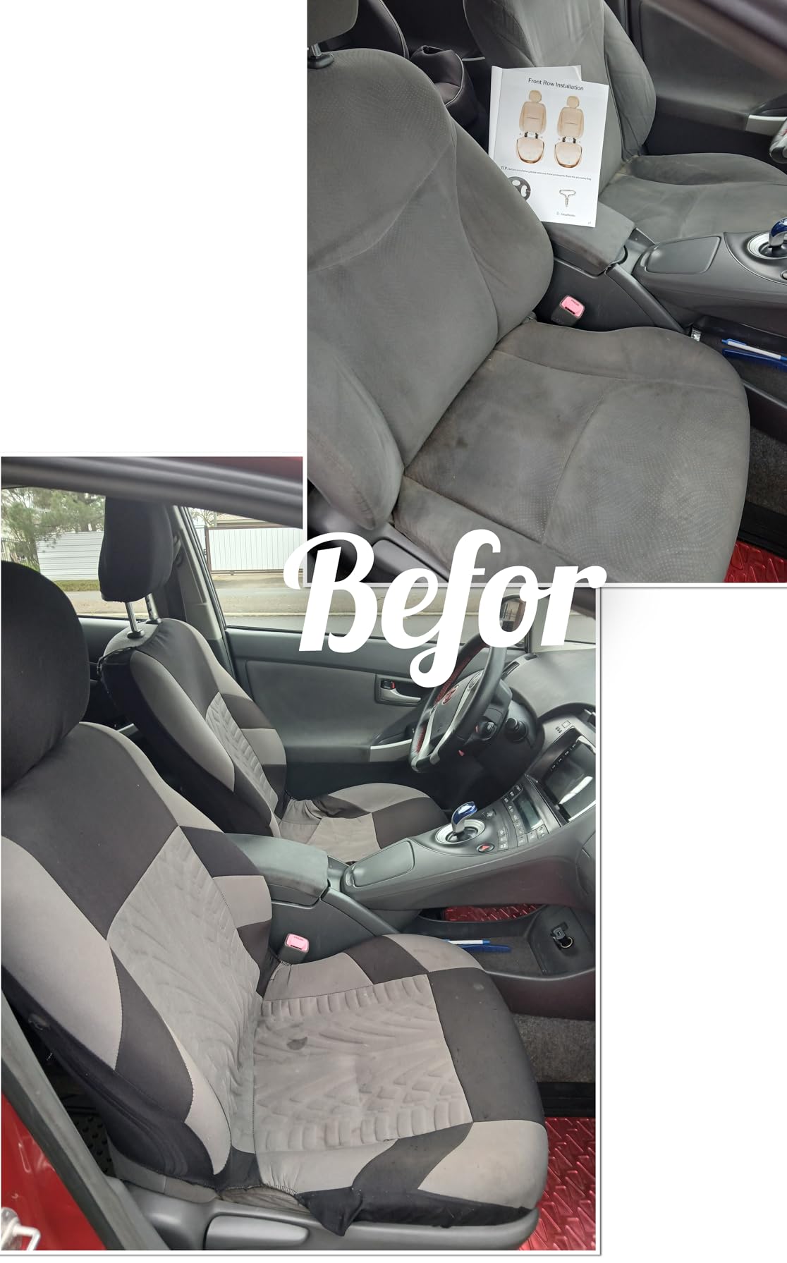 Car Seat Cover Full Set, Leather Car Seat Cover, Waterproof Seat Covers, Car Seat Cushion, Nappa Leather Seat Covers Car Seat Protector Universal Fit Most Cars Black customer photo 2