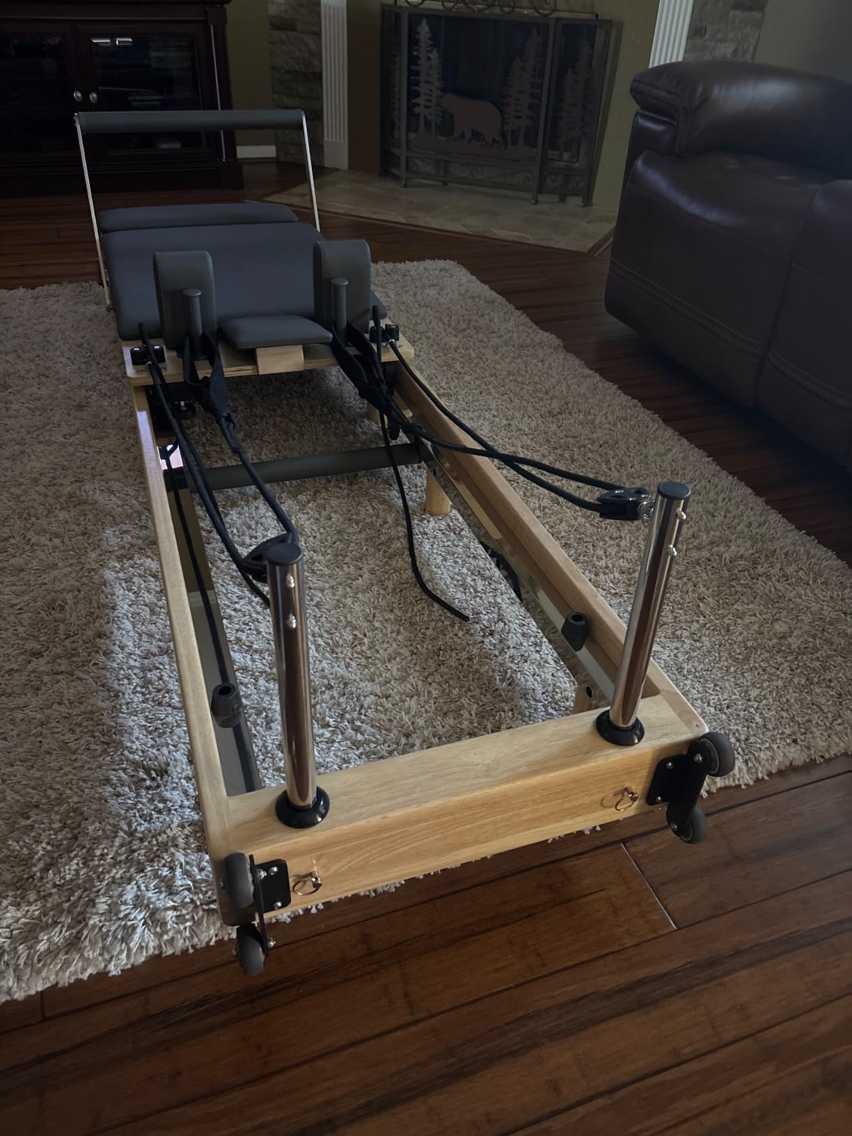 Pilates Reformer Machine, Wood Foldable Pilates Machine Equipment for Home Workout customer photo 2