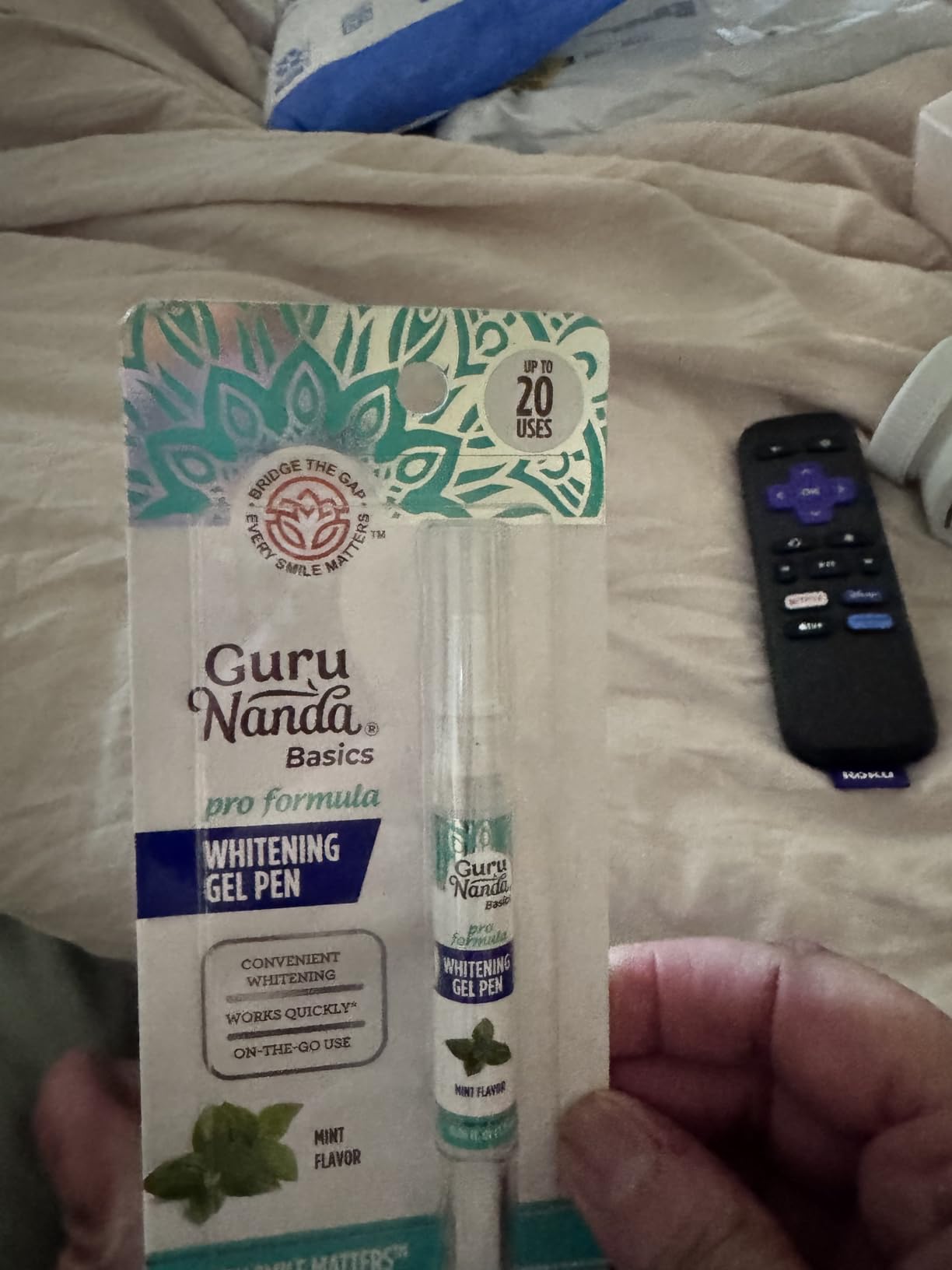 GuruNanda Teeth Whitening Pen,(0.06 fl oz)-20 Uses, Vegan & Gentle on Teeth Pro Formula - Hydrogen Peroxide Whitening Gel Pen, Cruelty-free, Mint Flavor customer photo 2
