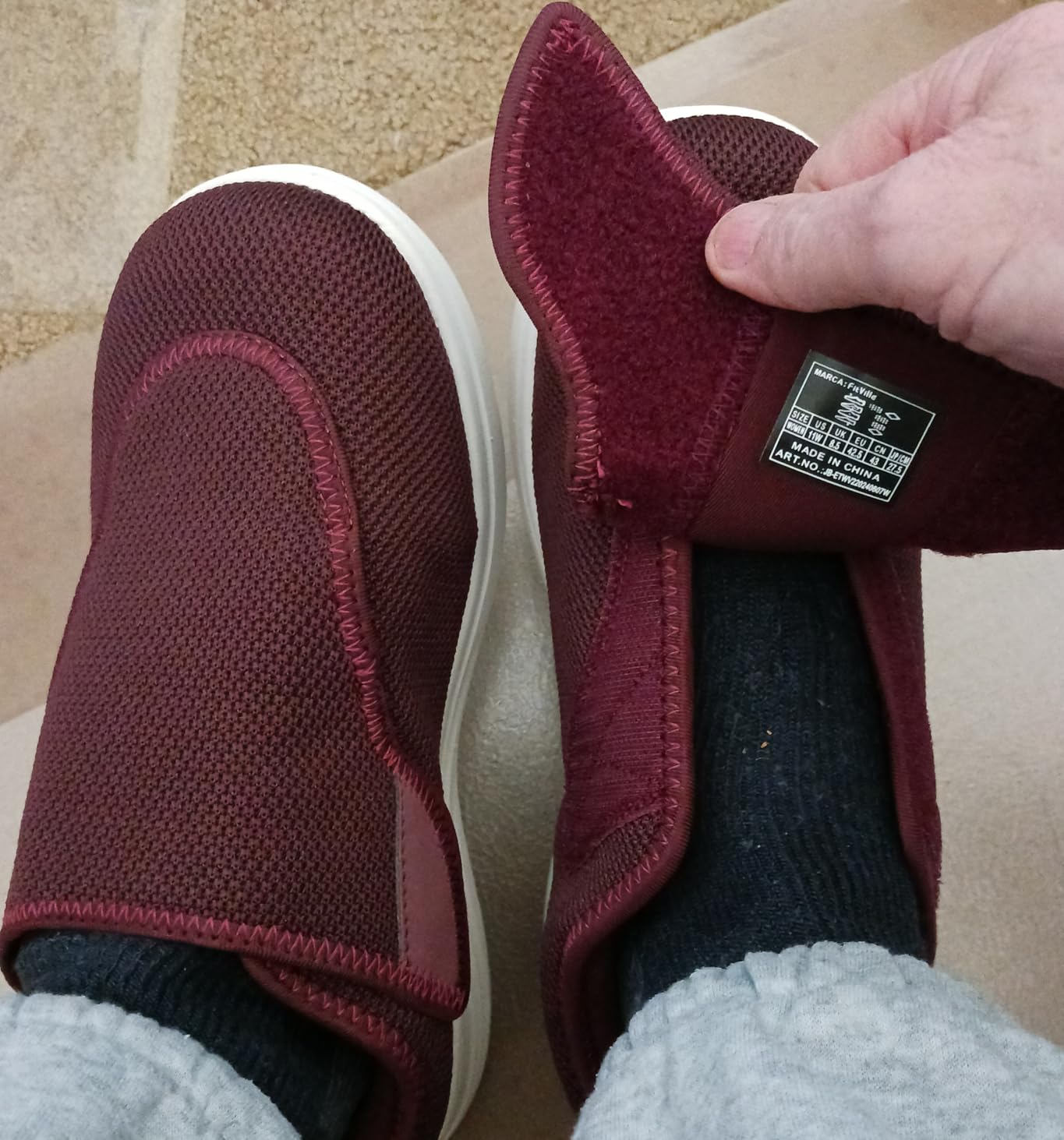 FitVille Diabetic Shoes for Women Extra Wide Walking Shoes Slip-On Orthopedic Shoes with Adjustable Strap for Swollen Feet Neuropathy - EasyTop Wings V2 customer photo 1